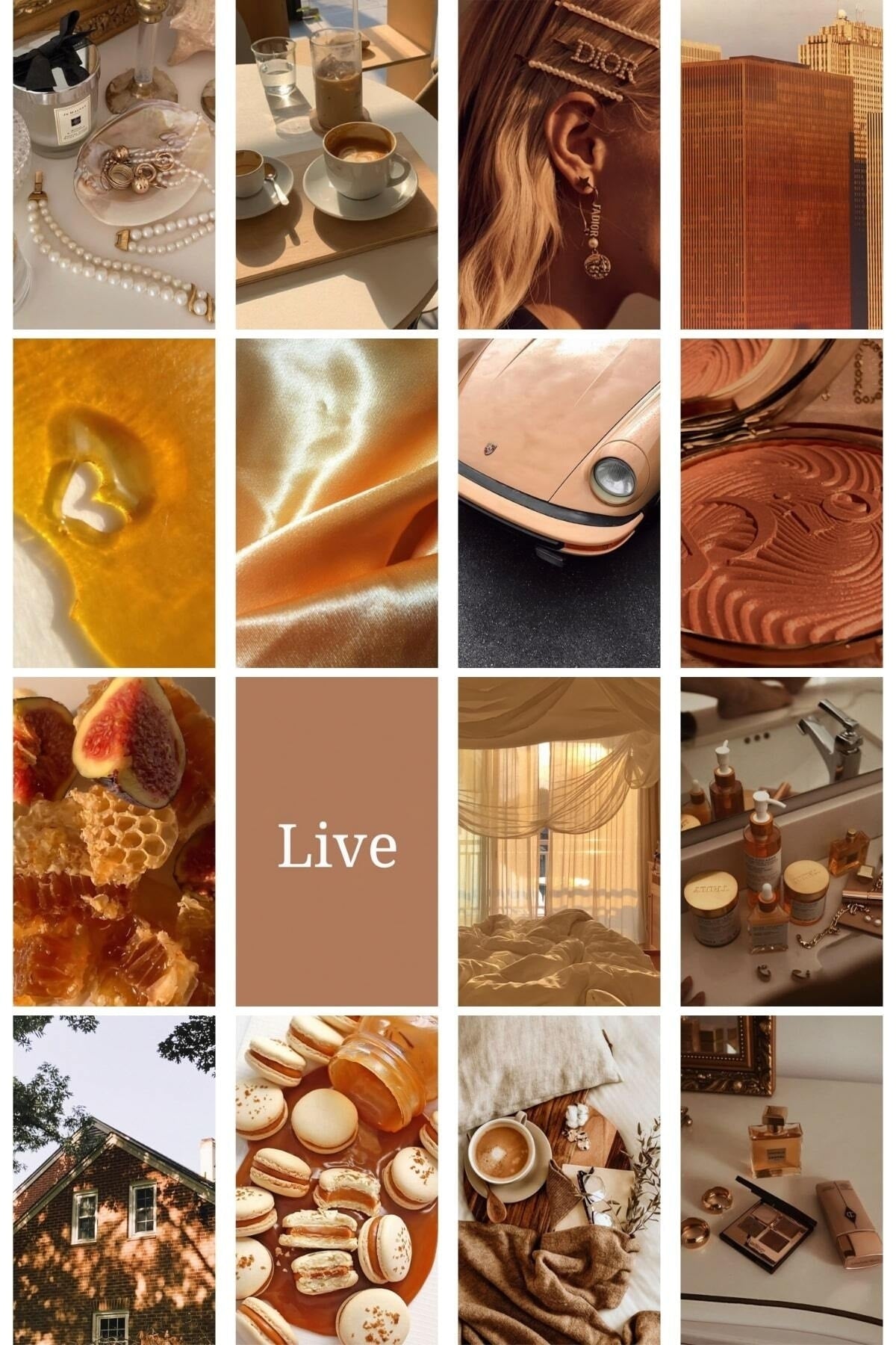 Karamel Duvar Posteri Kolaj Seti - 40 Adet - Arkası Yapışkanlı Poster Seti - 10cm*15cm, Kutulu Set