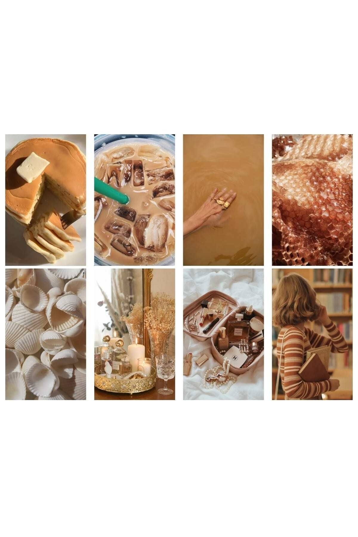 Karamel Duvar Posteri Kolaj Seti - 40 Adet - Arkası Yapışkanlı Poster Seti - 10cm*15cm, Kutulu Set