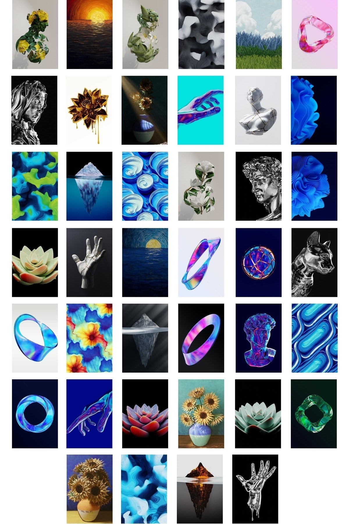 Karışık Grafik Kolaj Poster Seti - Kolaj Seti - Stiker Bant Hediyeli - 40 Adet 10*15cm - Kutulu Set