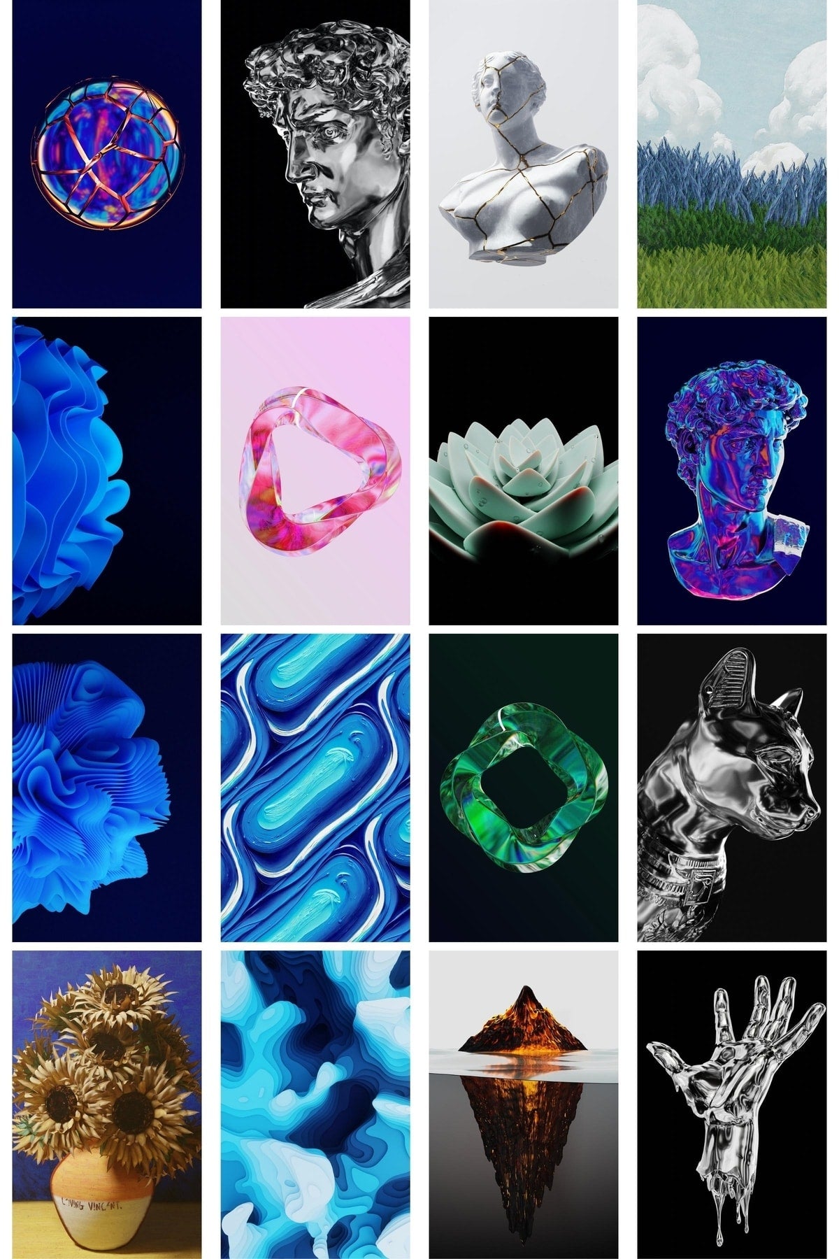 Karışık Grafik Kolaj Poster Seti - Kolaj Seti - Stiker Bant Hediyeli - 40 Adet 10*15cm - Kutulu Set