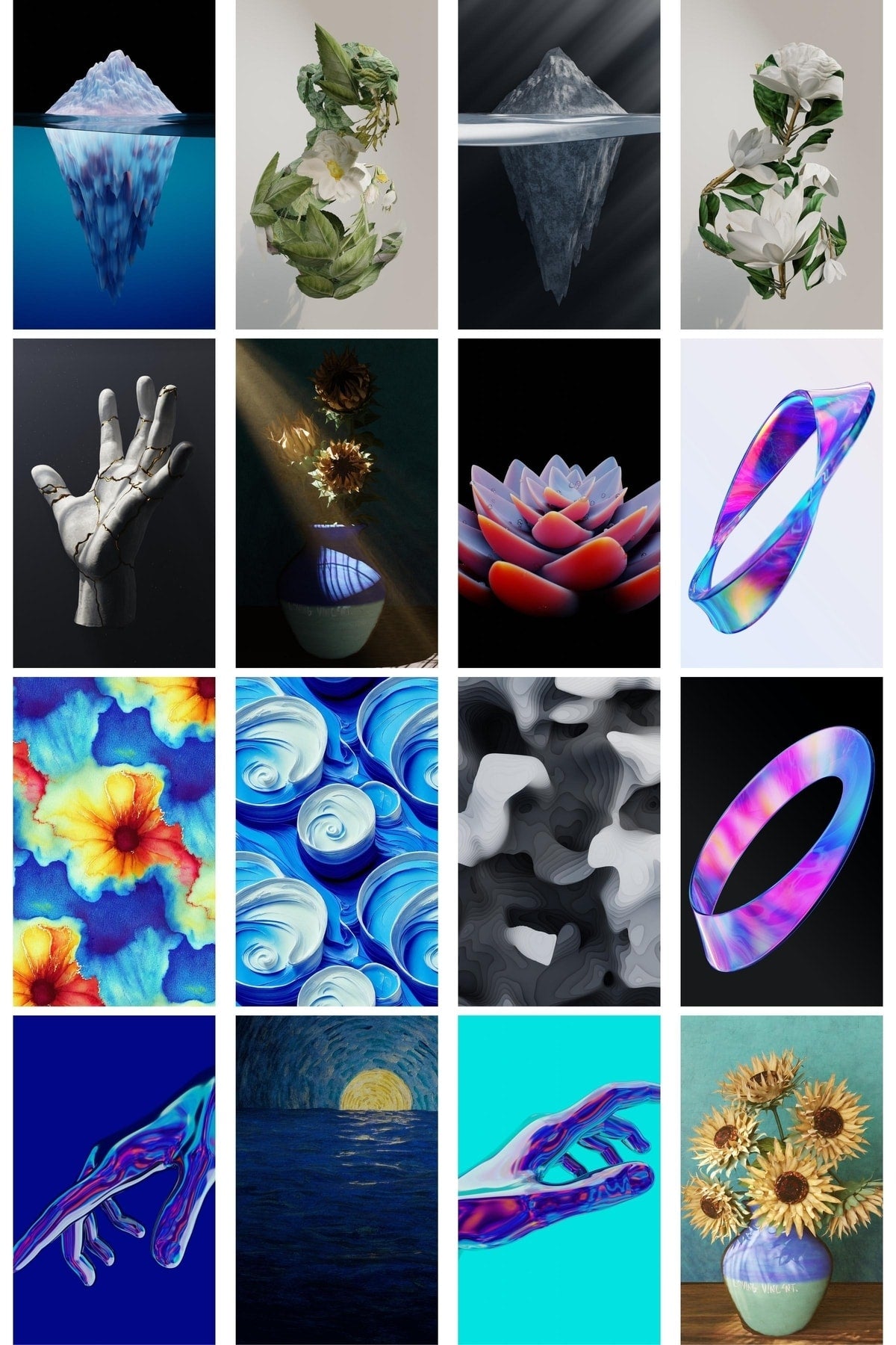 Karışık Grafik Kolaj Poster Seti - Kolaj Seti - Stiker Bant Hediyeli - 40 Adet 10*15cm - Kutulu Set