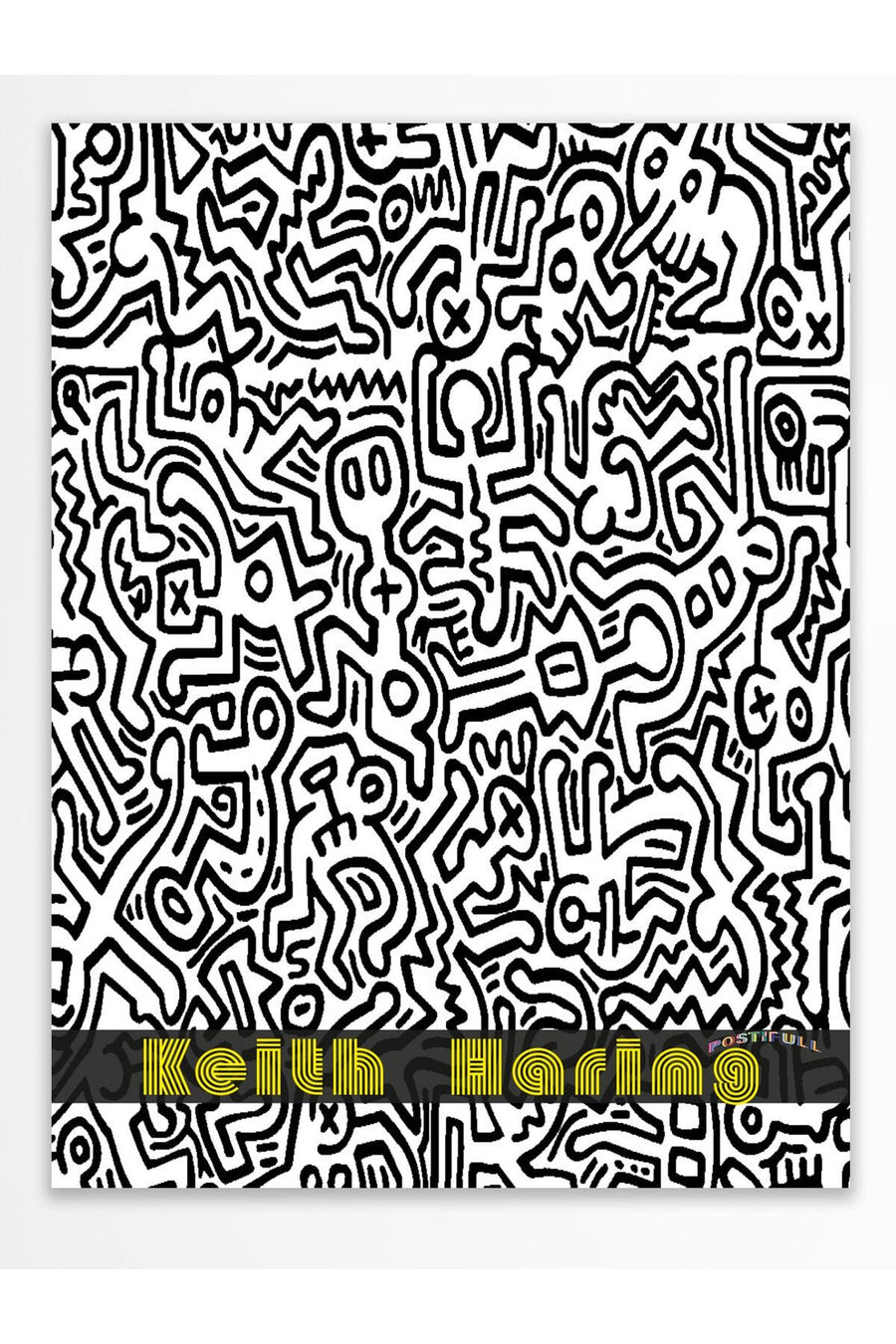 Keith Haring Tasarım Poster - Modern Sanat Duvar Posteri - Çerçevesiz Poster - Sanat Serisi