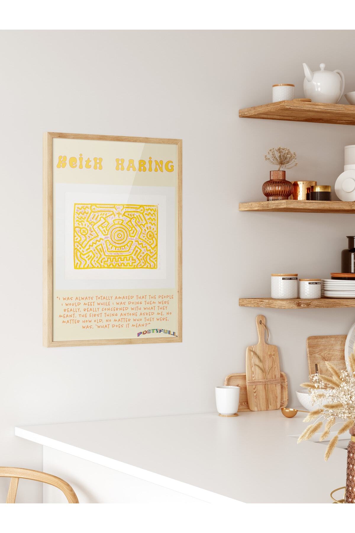 Keith Haring Tasarım Poster - Modern Sanat Duvar Posteri - Çerçevesiz Poster - Sanat Serisi