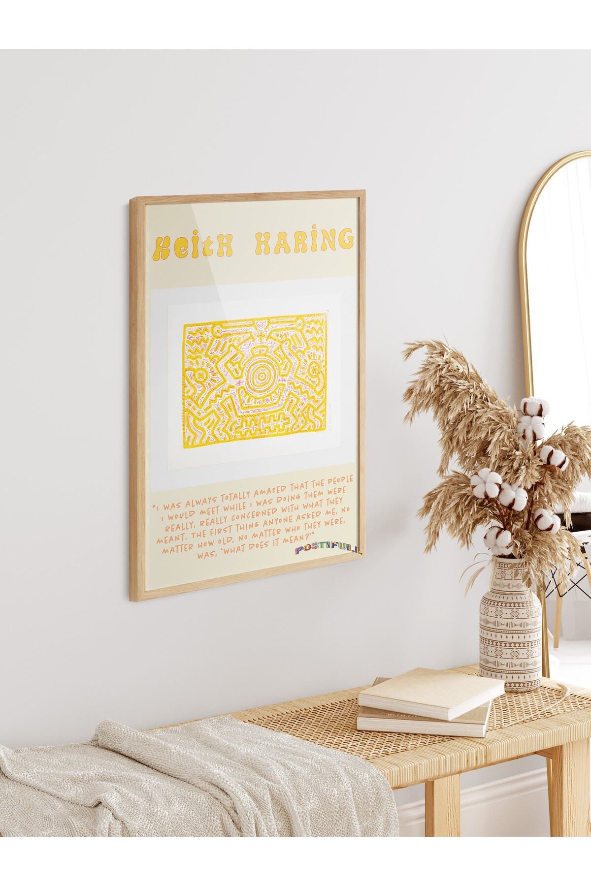 Keith Haring Tasarım Poster - Modern Sanat Duvar Posteri - Çerçevesiz Poster - Sanat Serisi