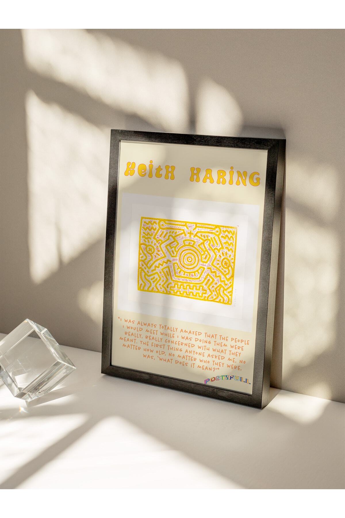 Keith Haring Tasarım Poster - Modern Sanat Duvar Posteri - Çerçevesiz Poster - Sanat Serisi