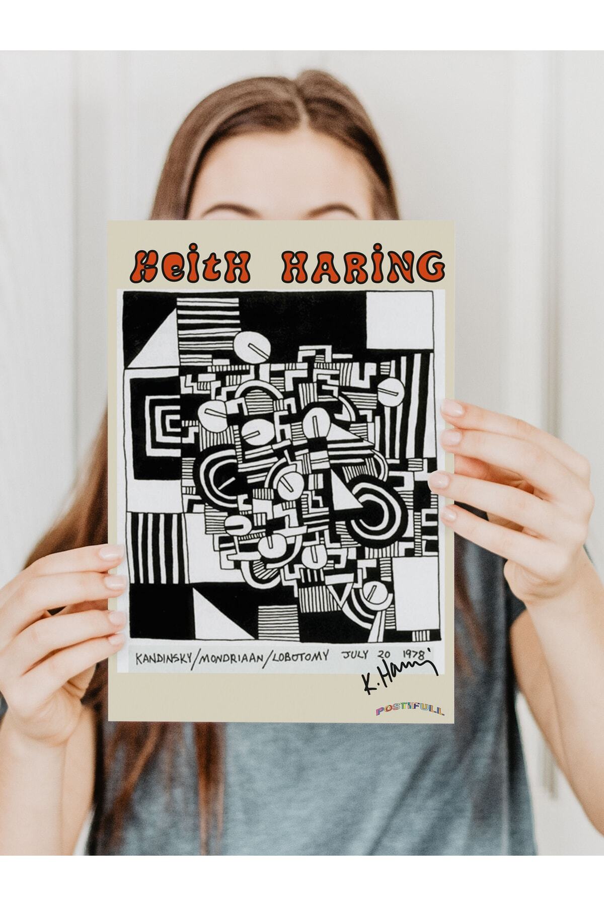 Keith Haring Tasarım Poster - Modern Sanat Duvar Posteri - Çerçevesiz Poster - Sanat Serisi