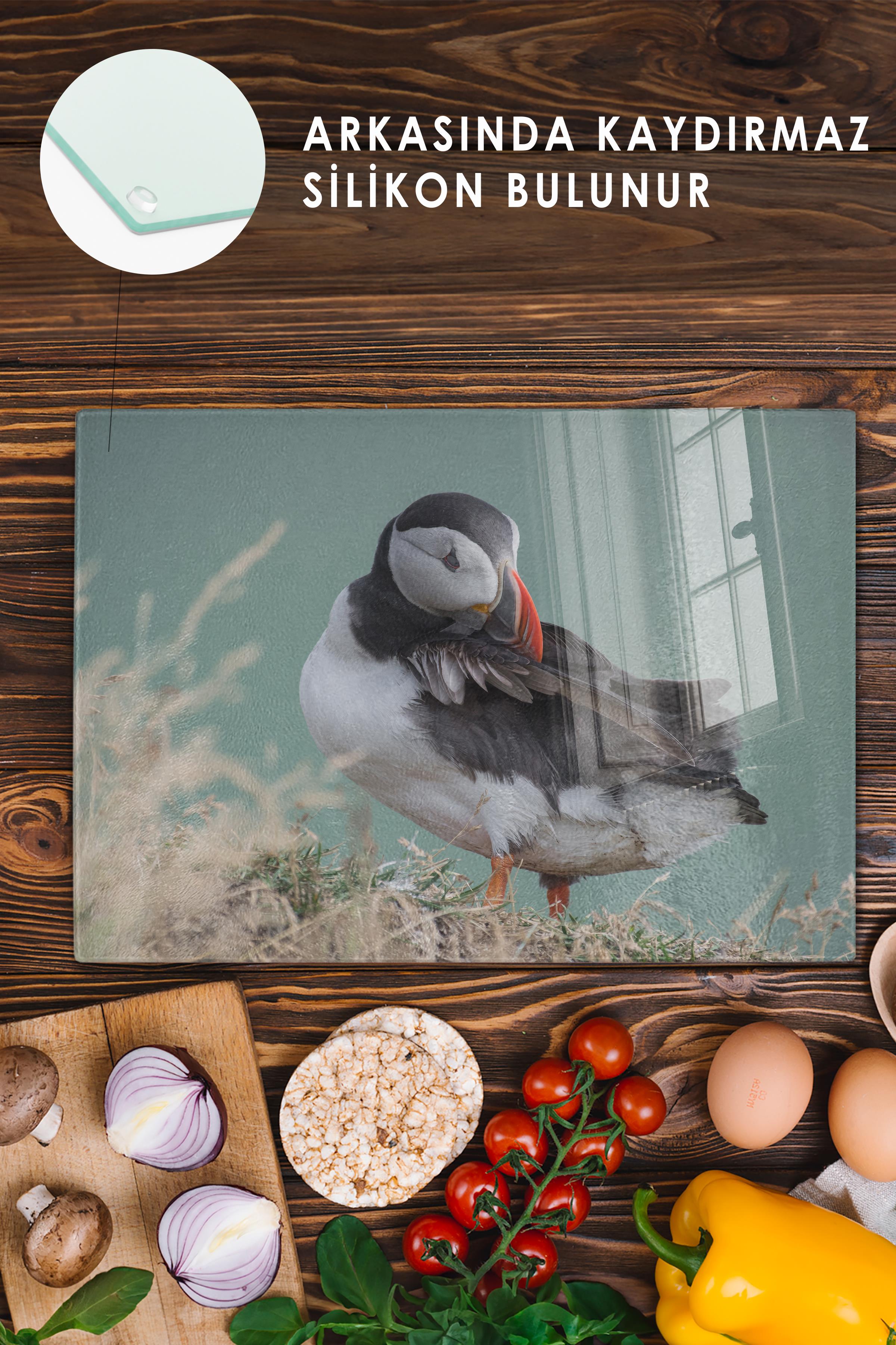 Kesme Tahtası, Kalın Ve Kırılmaz Cam Baskı Doğa Temalı - 21*30cm - Doğrama Tahtası, Mutfak Dekoru