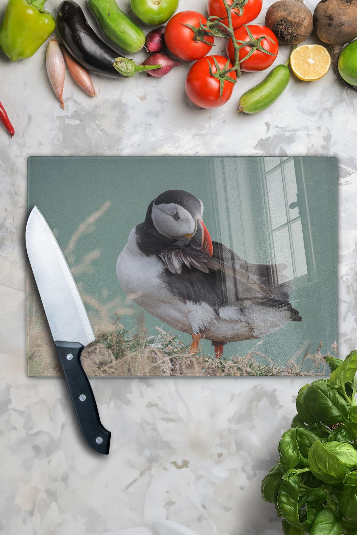 Kesme Tahtası, Kalın Ve Kırılmaz Cam Baskı Doğa Temalı - 21*30cm - Doğrama Tahtası, Mutfak Dekoru