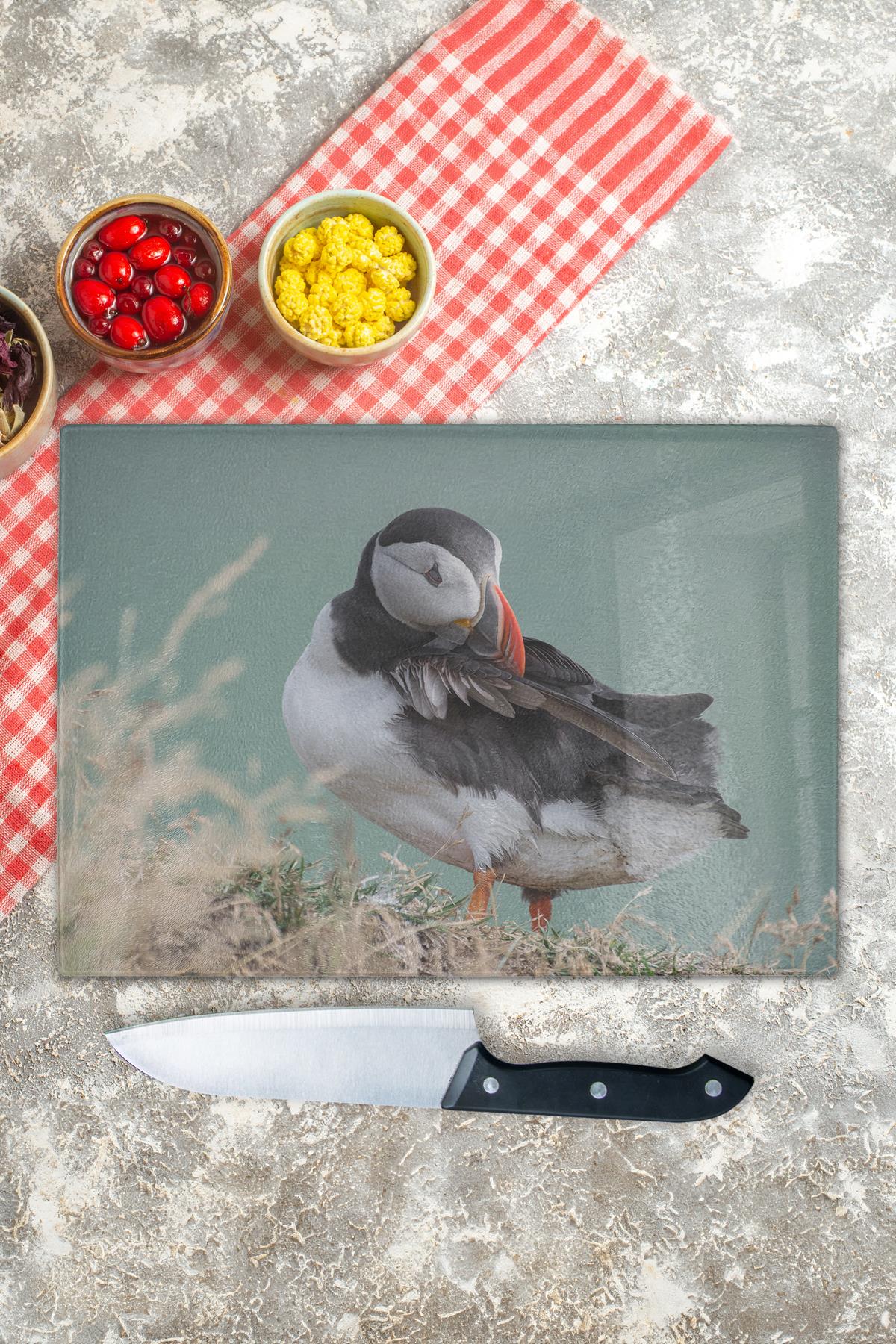 Kesme Tahtası, Kalın Ve Kırılmaz Cam Baskı Doğa Temalı - 21*30cm - Doğrama Tahtası, Mutfak Dekoru