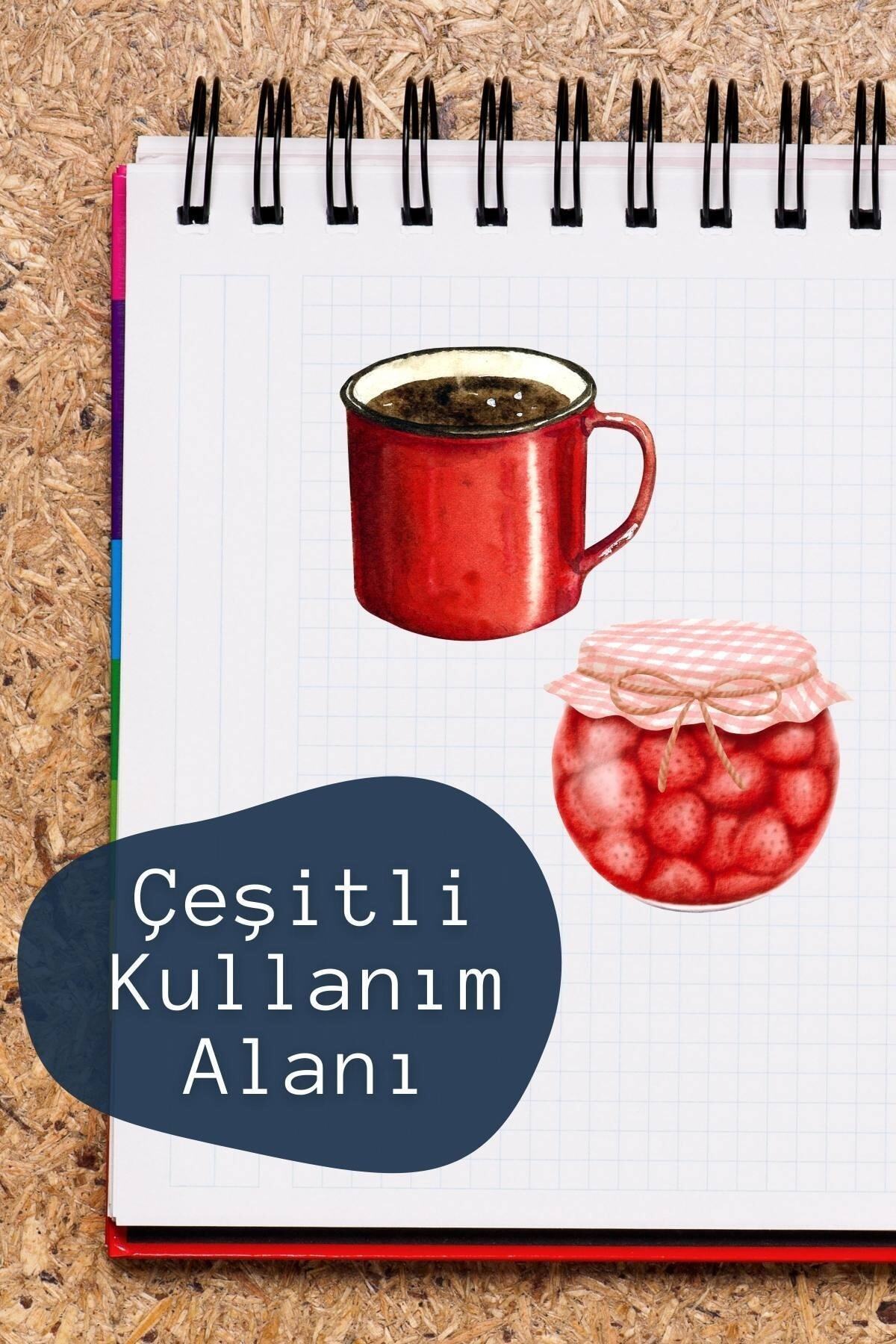 Kırmızı Temalı Sticker Seti - 17 Adet Etiket Seti- Telefon, Tablet, Defter Laptop Uyumlu Etiket