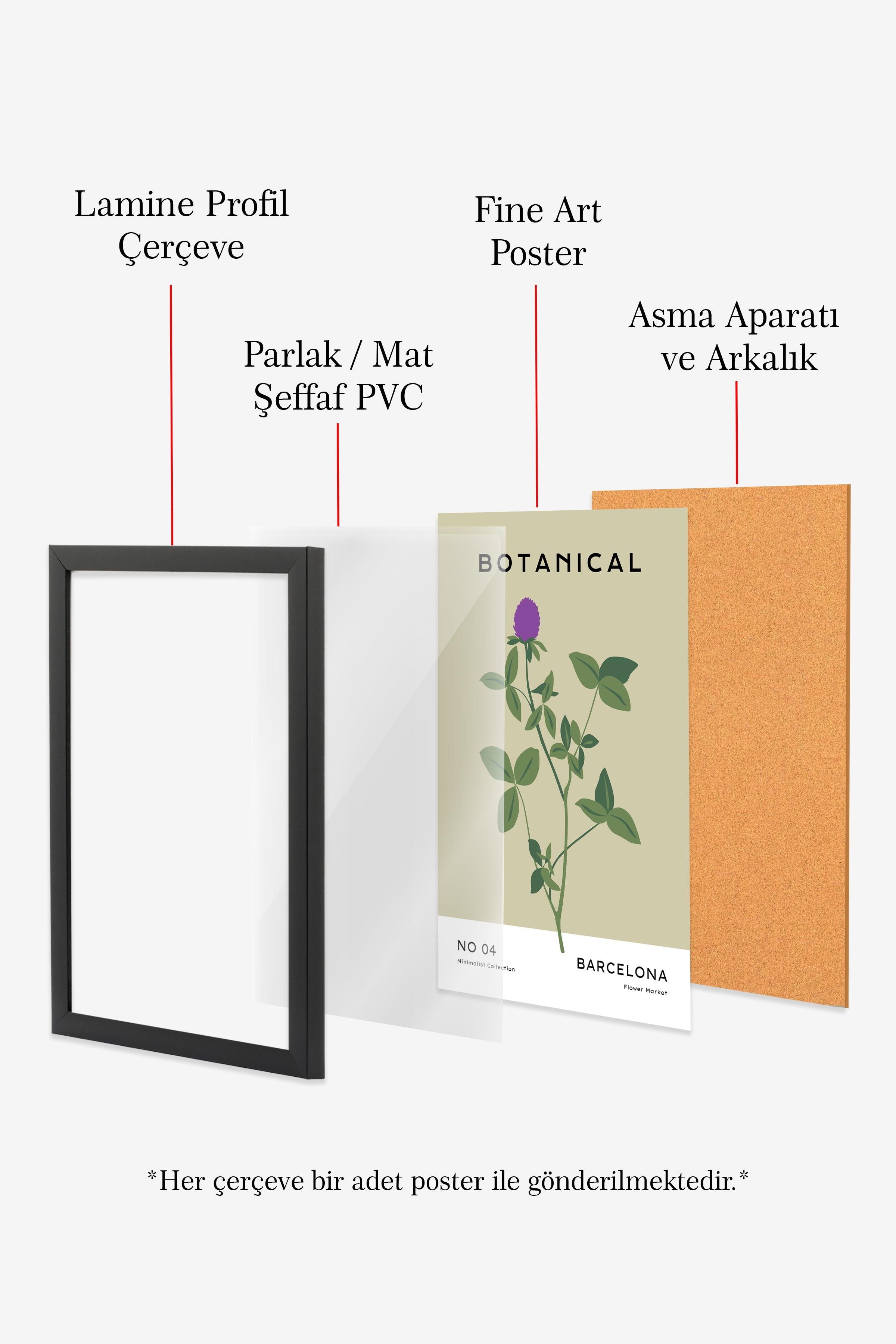 Kırmızı Vintage Tablo Seti, 3 Adet Beyaz Çerçeve ve Poster - Yatak Odası, Salon, Mutfak Dekoru