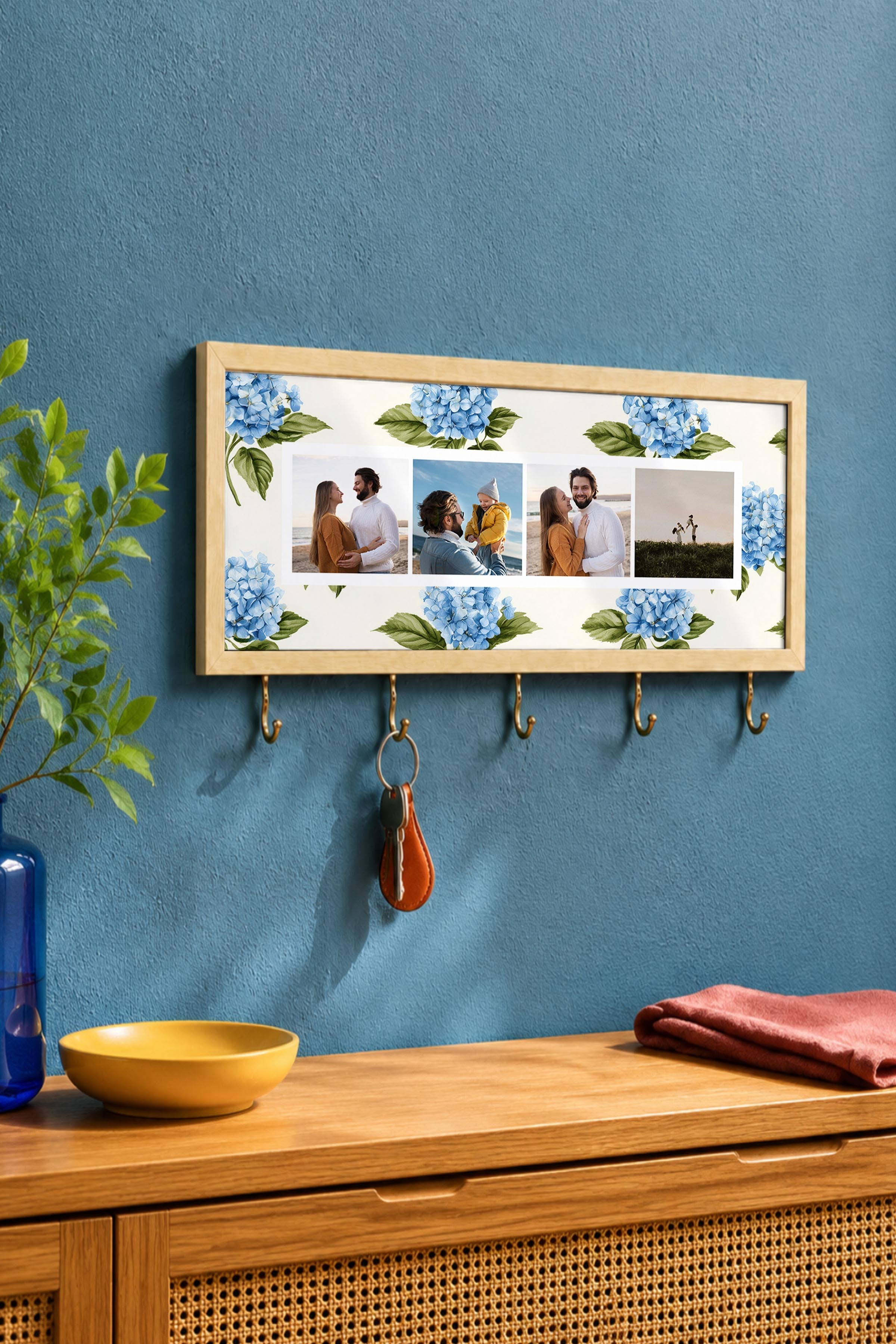 Kişiye Özel Tablo Anahtarlık, Photobooth Stili Bej Fotoğraf Çerçevesi, Vintage Duvar Dekoru