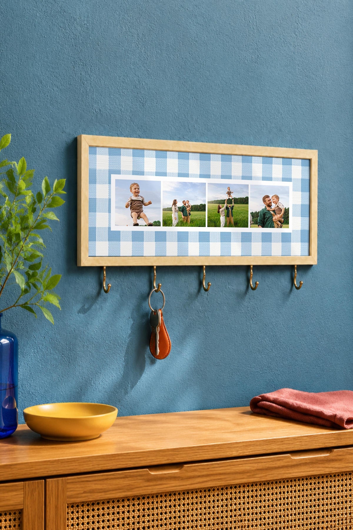 Kişiye Özel Tablo Anahtarlık, Photobooth Stili Bej Fotoğraf Çerçevesi, Vintage Duvar Dekoru