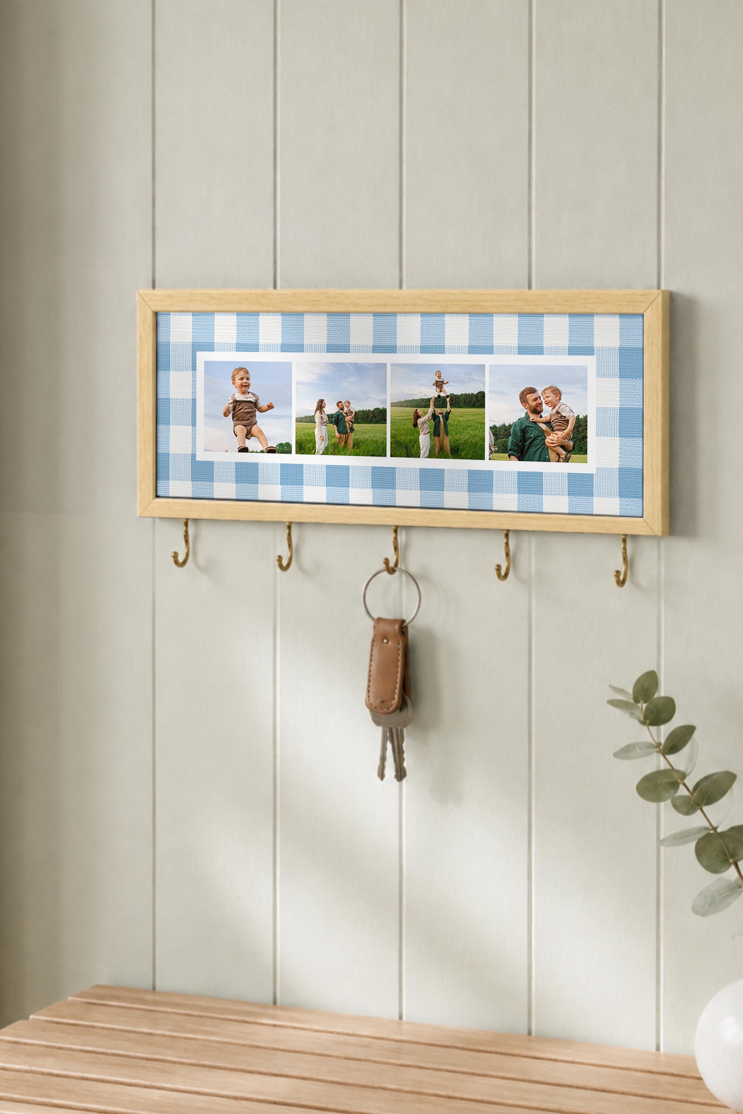 Kişiye Özel Tablo Anahtarlık, Photobooth Stili Bej Fotoğraf Çerçevesi, Vintage Duvar Dekoru