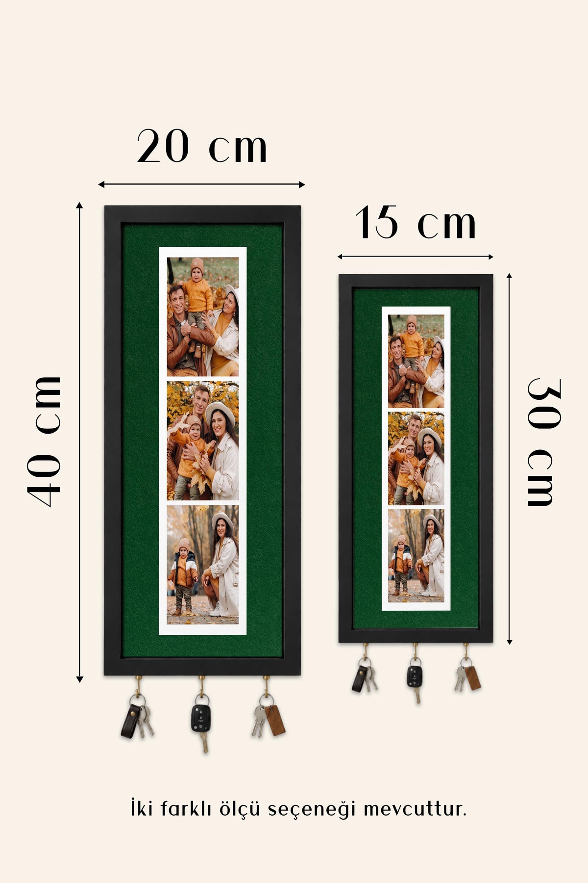 Kişiye Özel Tablo Anahtarlık, Photobooth Stili Bej Fotoğraf Çerçevesi, Vintage Duvar Dekoru