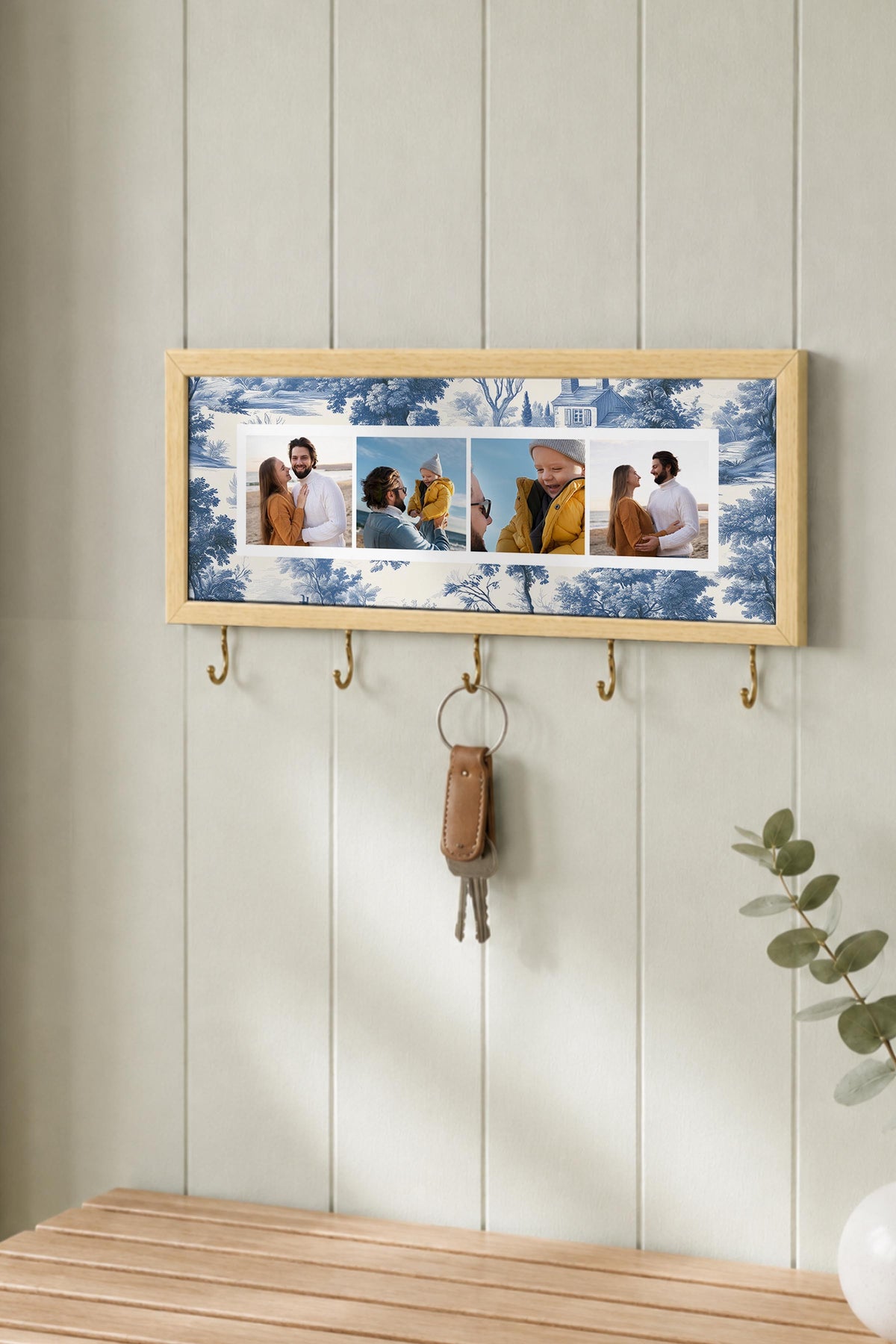 Kişiye Özel Tablo Anahtarlık, Photobooth Stili Bej Fotoğraf Çerçevesi, Vintage Duvar Dekoru