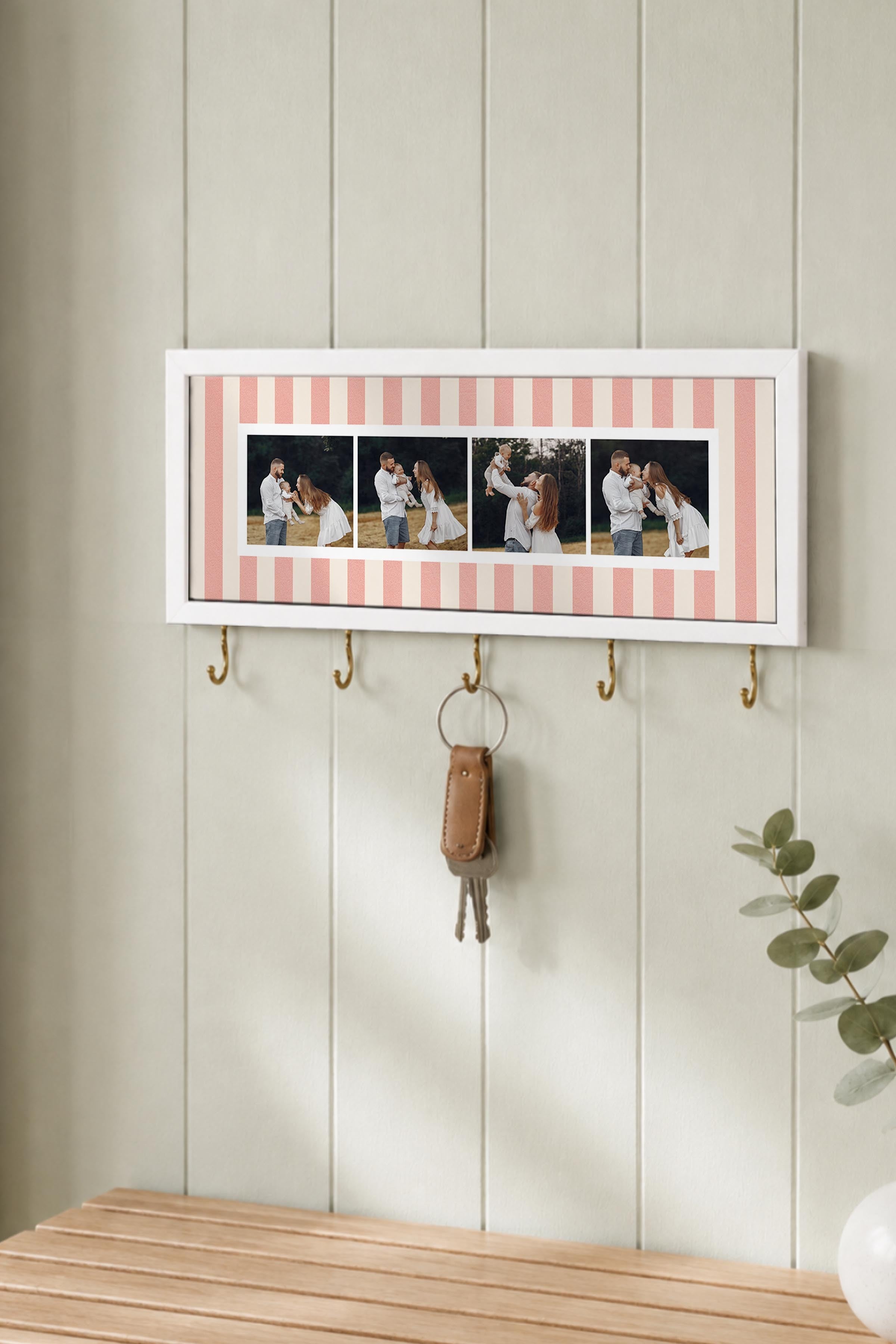 Kişiye Özel Tablo Anahtarlık, Photobooth Stili Beyaz Fotoğraf Çerçevesi, Vintage Duvar Dekoru