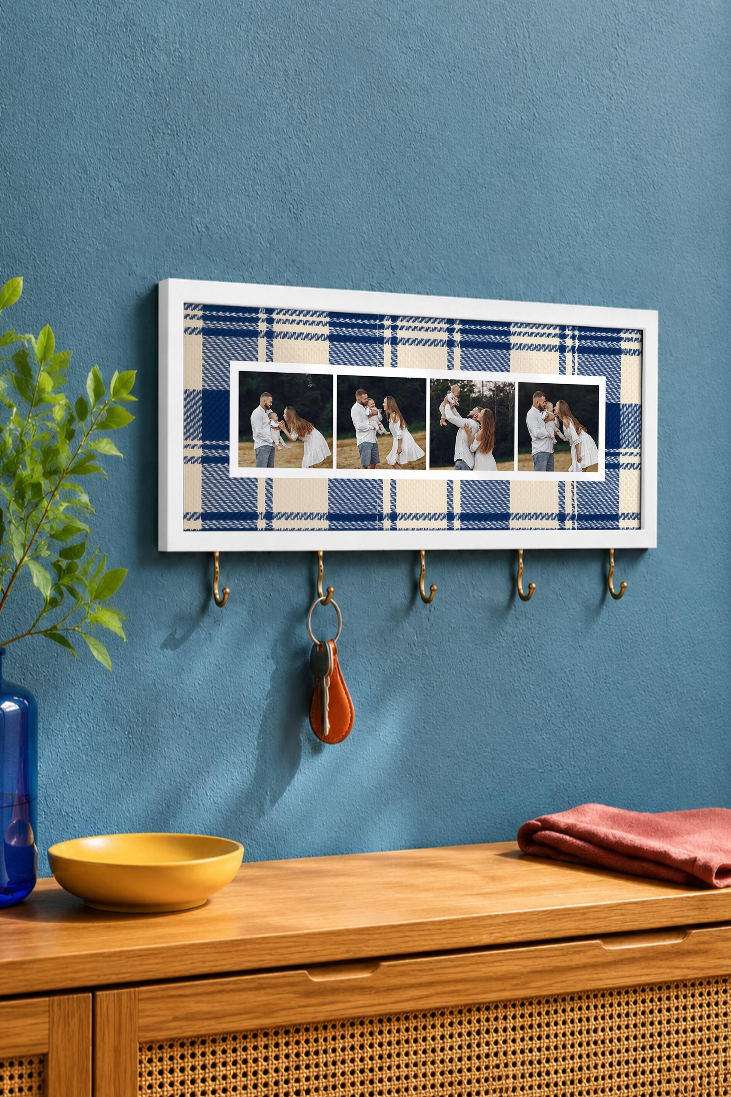 Kişiye Özel Tablo Anahtarlık, Photobooth Stili Beyaz Fotoğraf Çerçevesi, Vintage Duvar Dekoru