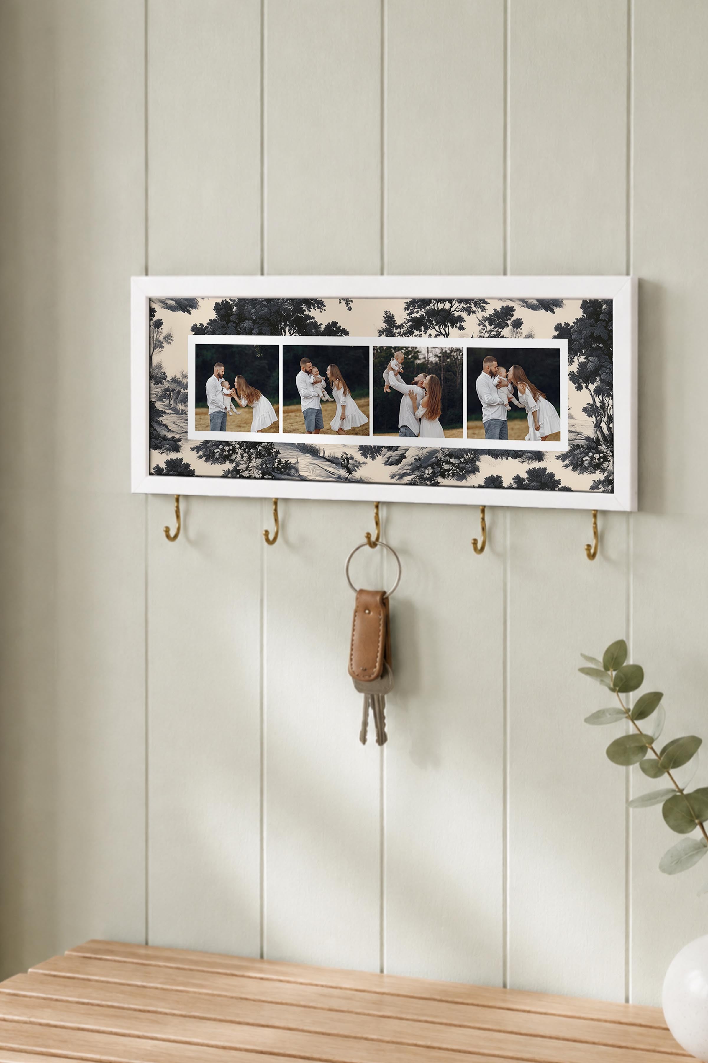 Kişiye Özel Tablo Anahtarlık, Photobooth Stili Beyaz Fotoğraf Çerçevesi, Vintage Duvar Dekoru