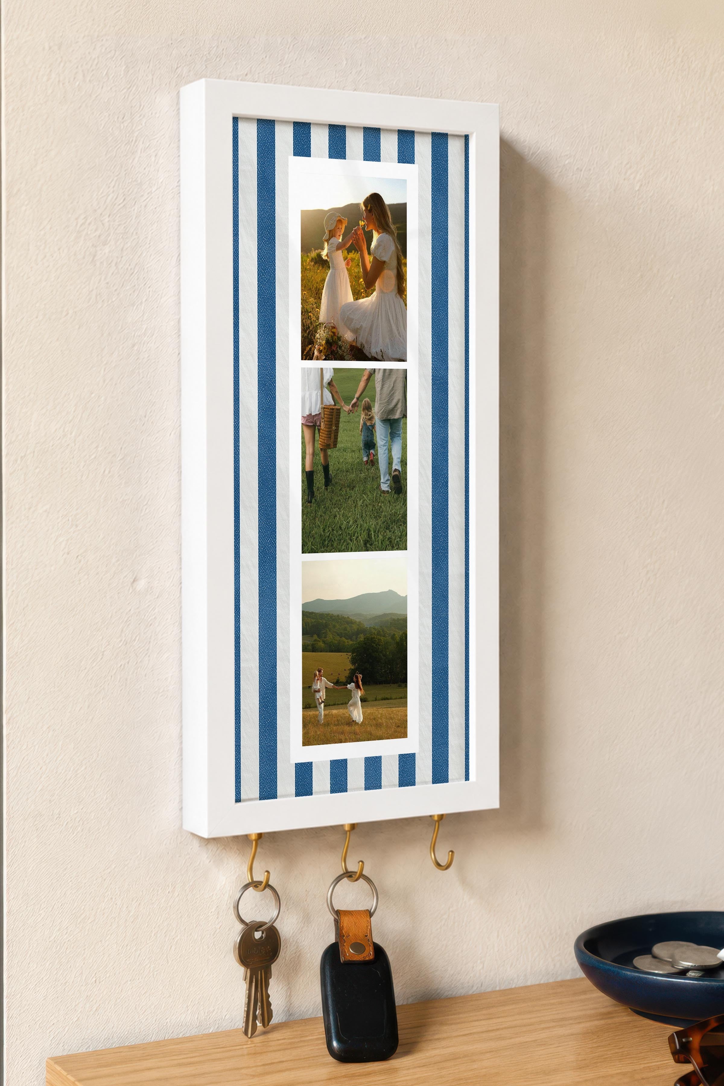 Kişiye Özel Tablo Anahtarlık, Photobooth Stili Beyaz Fotoğraf Çerçevesi, Vintage Duvar Dekoru