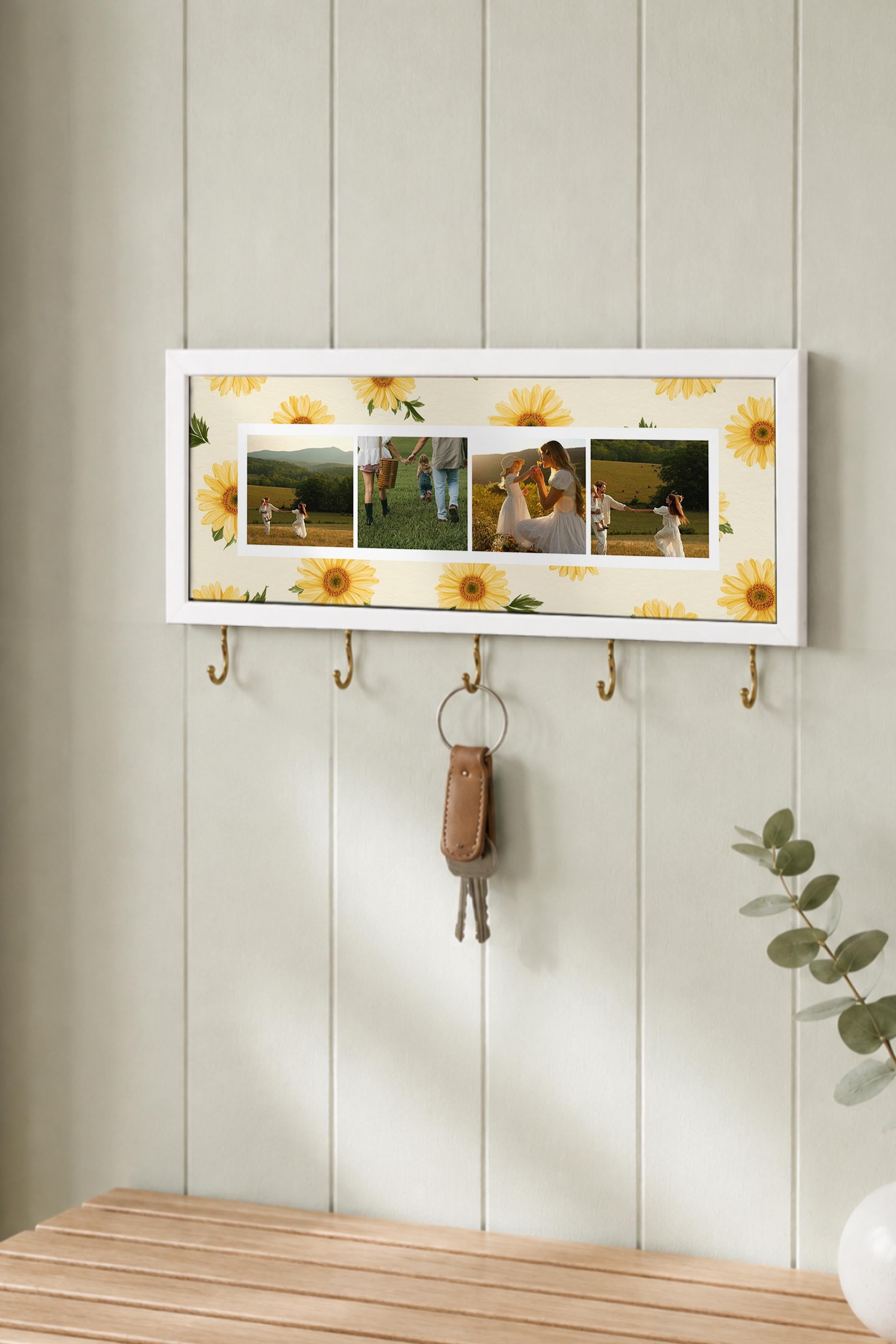 Kişiye Özel Tablo Anahtarlık, Photobooth Stili Beyaz Fotoğraf Çerçevesi, Vintage Duvar Dekoru