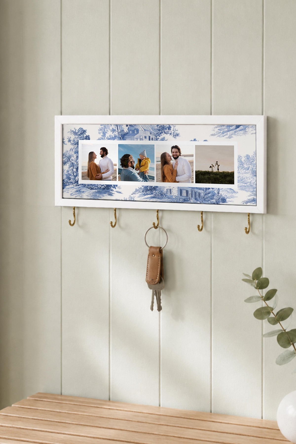 Kişiye Özel Tablo Anahtarlık, Photobooth Stili Beyaz Fotoğraf Çerçevesi, Vintage Duvar Dekoru
