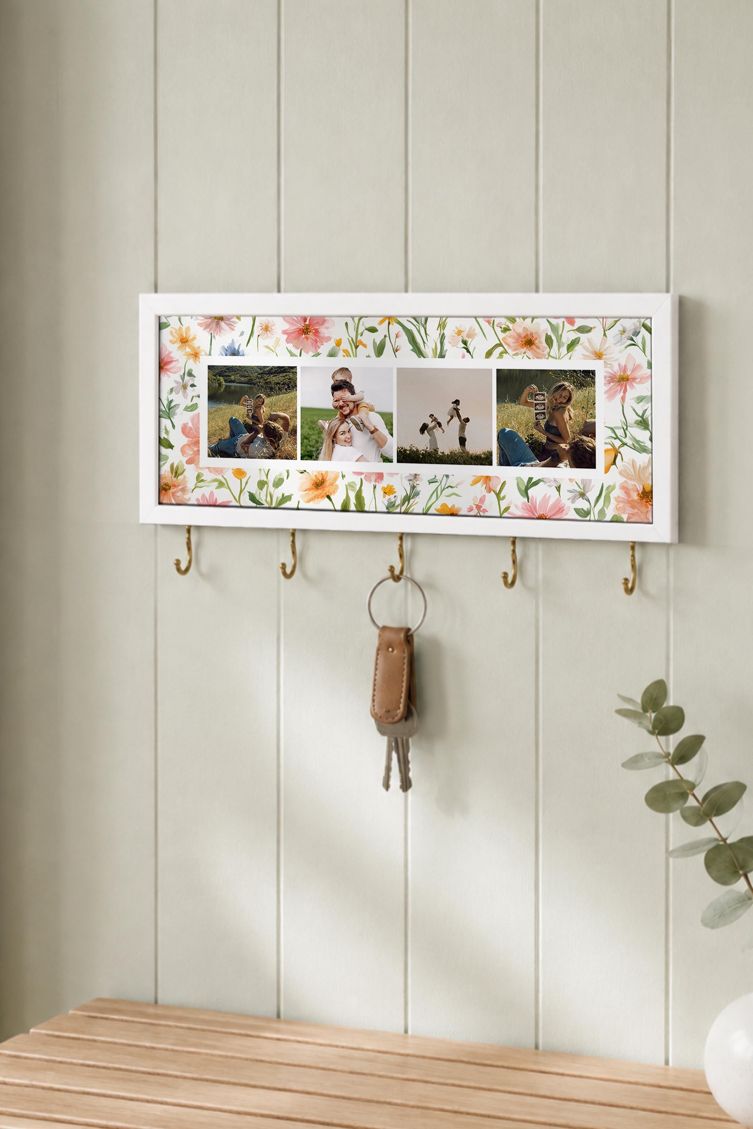 Kişiye Özel Tablo Anahtarlık, Photobooth Stili Beyaz Fotoğraf Çerçevesi, Vintage Duvar Dekoru