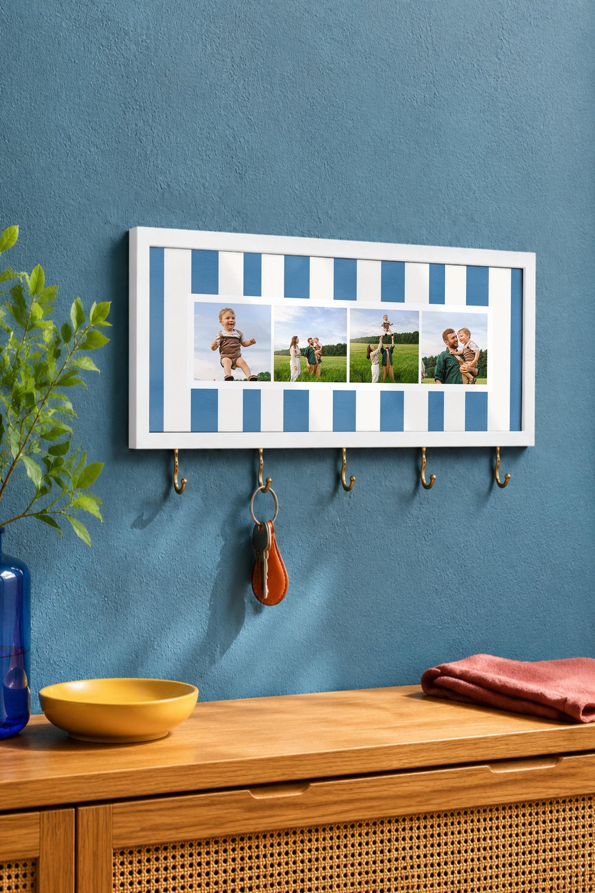 Kişiye Özel Tablo Anahtarlık, Photobooth Stili Beyaz Fotoğraf Çerçevesi, Vintage Duvar Dekoru