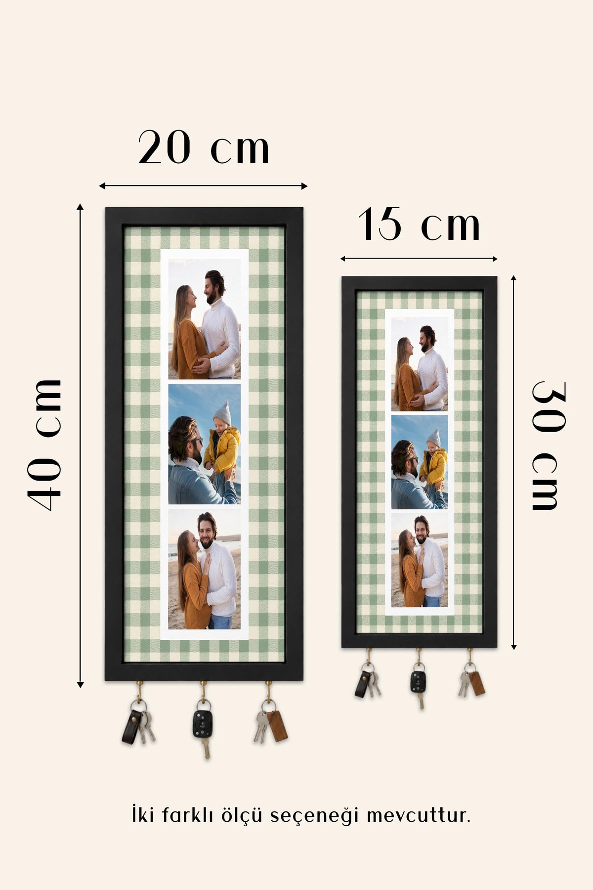 Kişiye Özel Tablo Anahtarlık, Photobooth Stili Beyaz Fotoğraf Çerçevesi, Vintage Duvar Dekoru