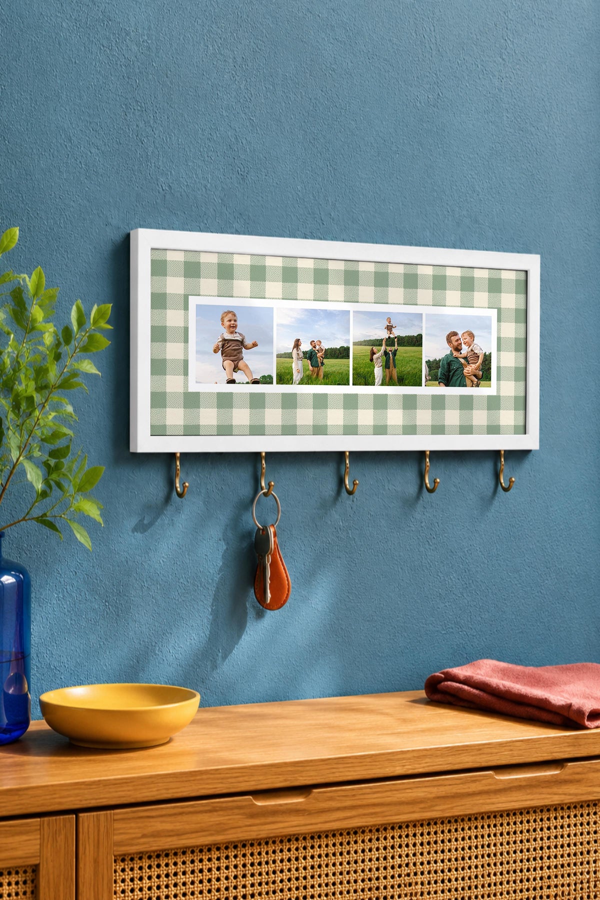 Kişiye Özel Tablo Anahtarlık, Photobooth Stili Beyaz Fotoğraf Çerçevesi, Vintage Duvar Dekoru