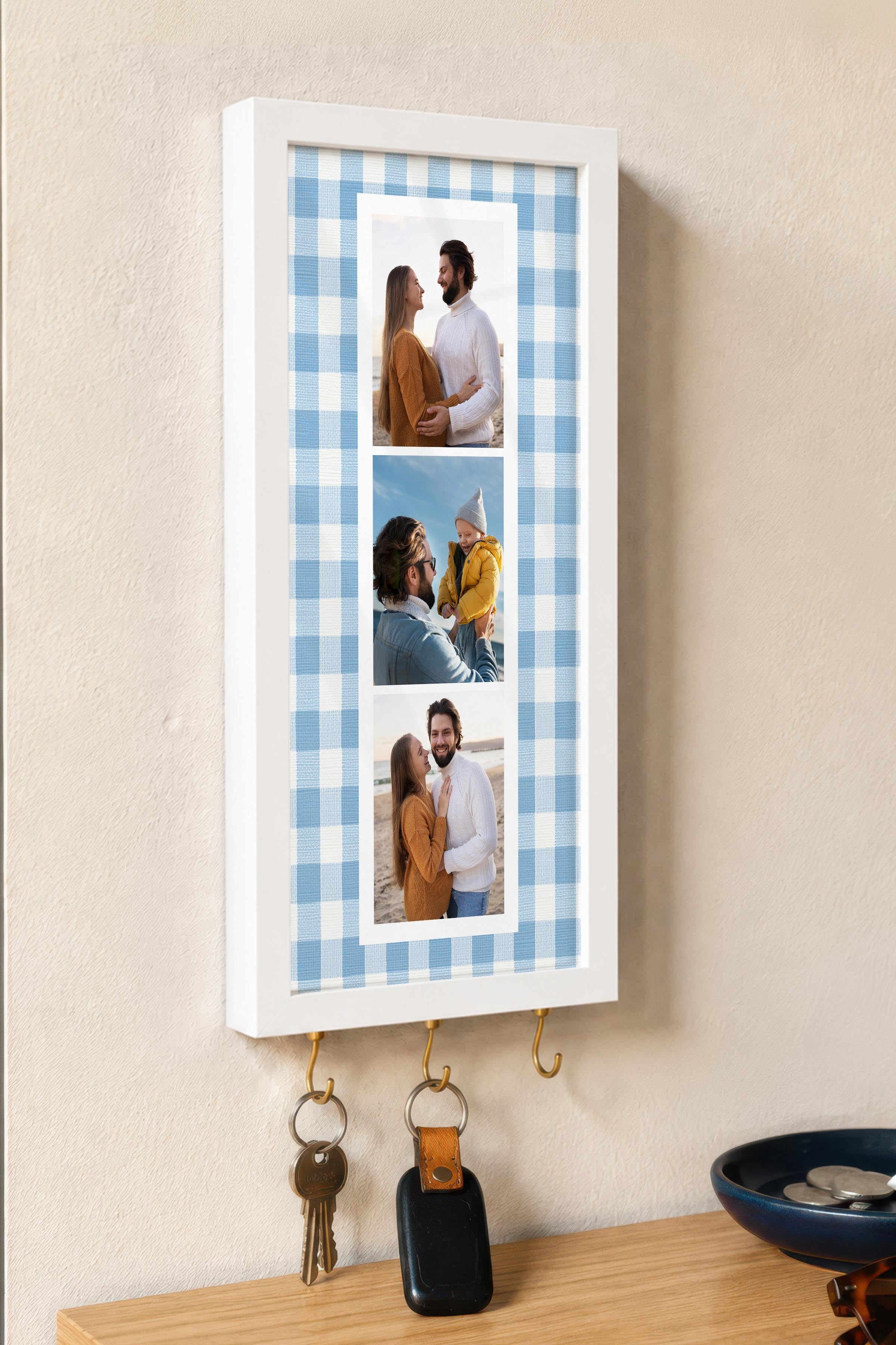 Kişiye Özel Tablo Anahtarlık, Photobooth Stili Beyaz Fotoğraf Çerçevesi, Vintage Duvar Dekoru