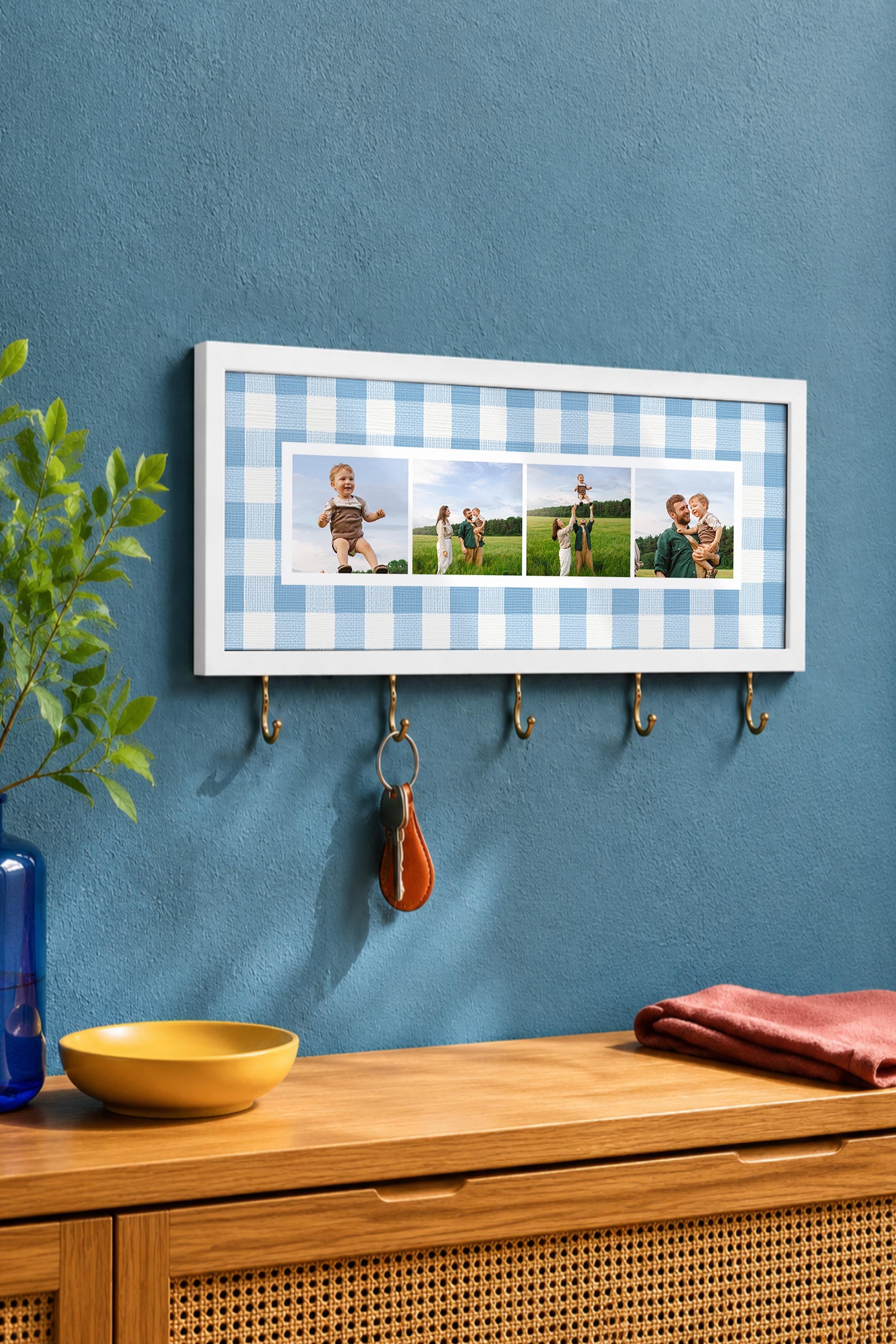 Kişiye Özel Tablo Anahtarlık, Photobooth Stili Beyaz Fotoğraf Çerçevesi, Vintage Duvar Dekoru