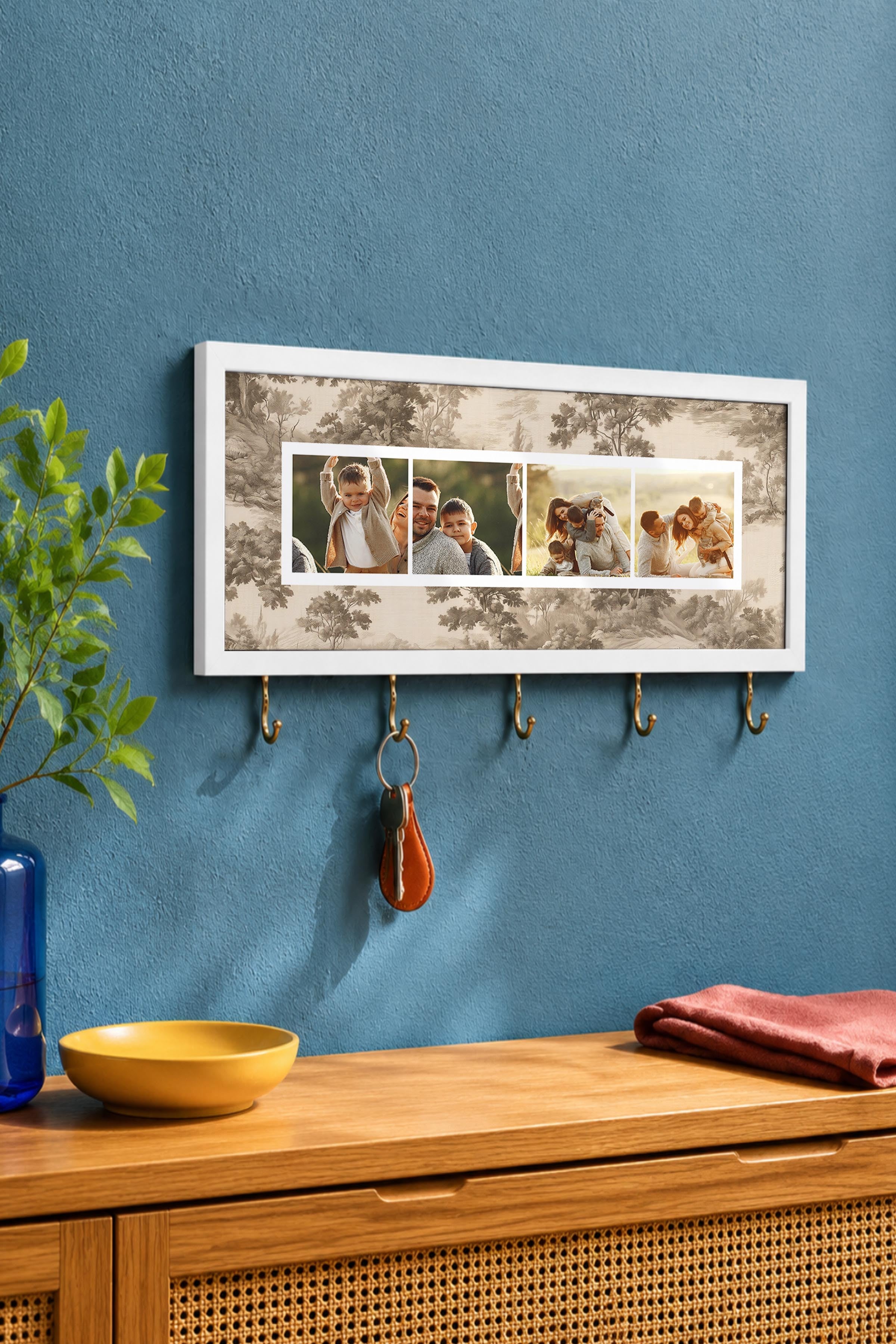 Kişiye Özel Tablo Anahtarlık, Photobooth Stili Beyaz Fotoğraf Çerçevesi, Vintage Duvar Dekoru