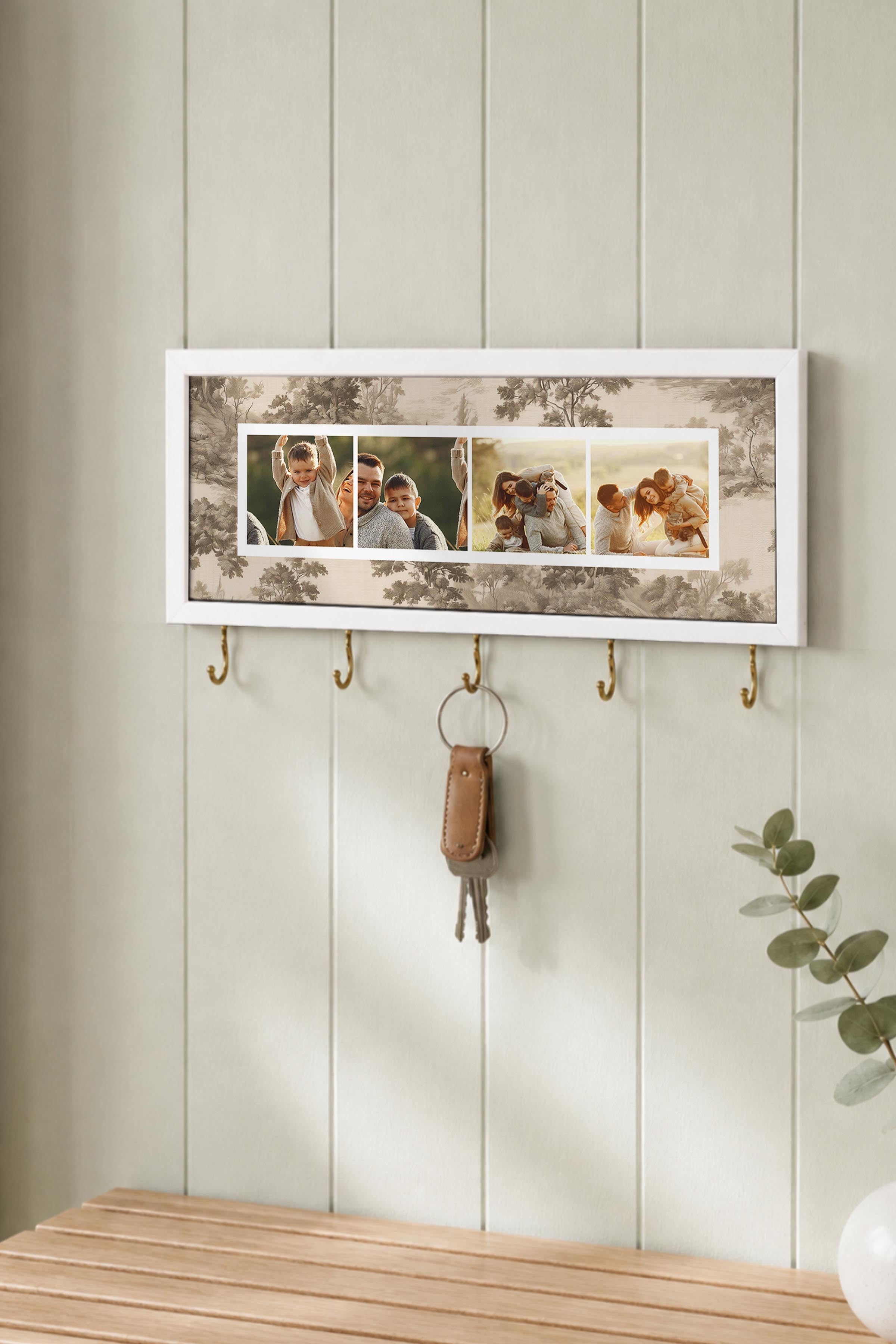 Kişiye Özel Tablo Anahtarlık, Photobooth Stili Beyaz Fotoğraf Çerçevesi, Vintage Duvar Dekoru