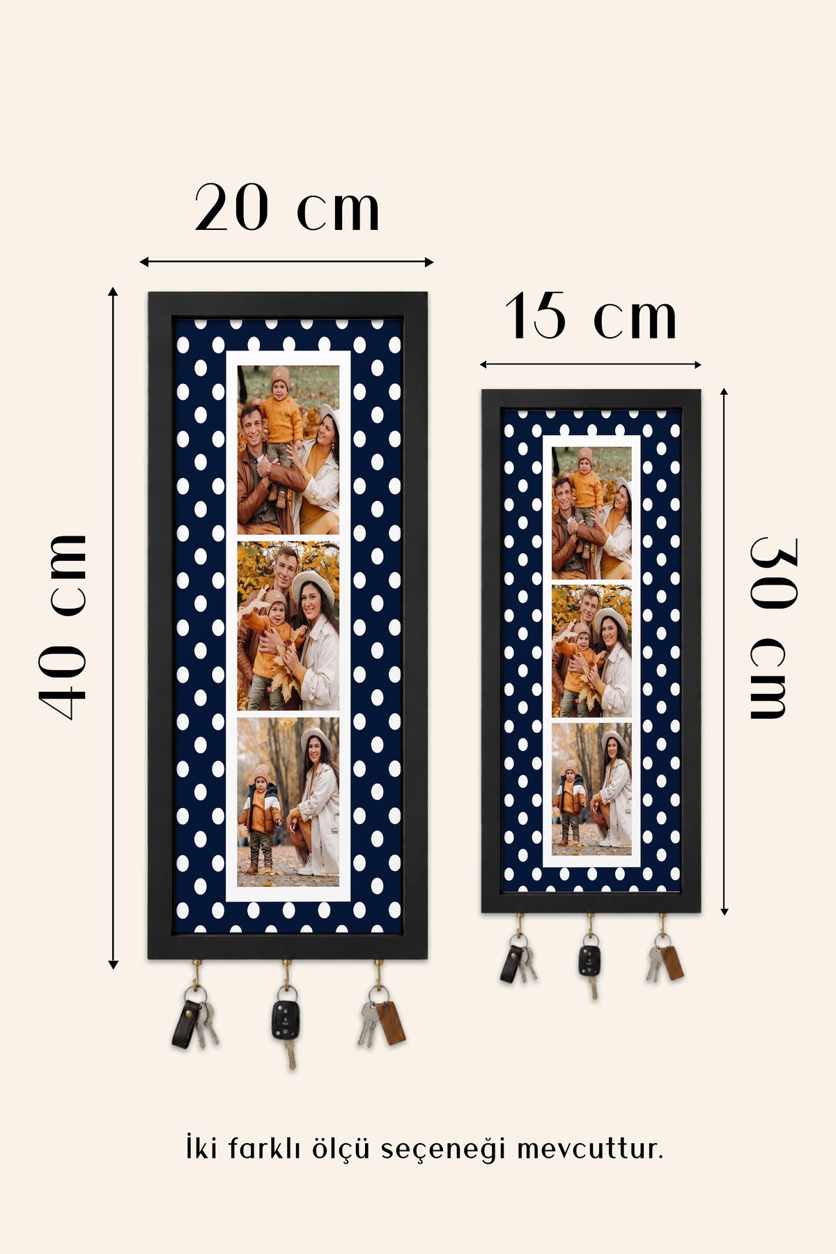 Kişiye Özel Tablo Anahtarlık, Photobooth Stili Beyaz Fotoğraf Çerçevesi, Vintage Duvar Dekoru