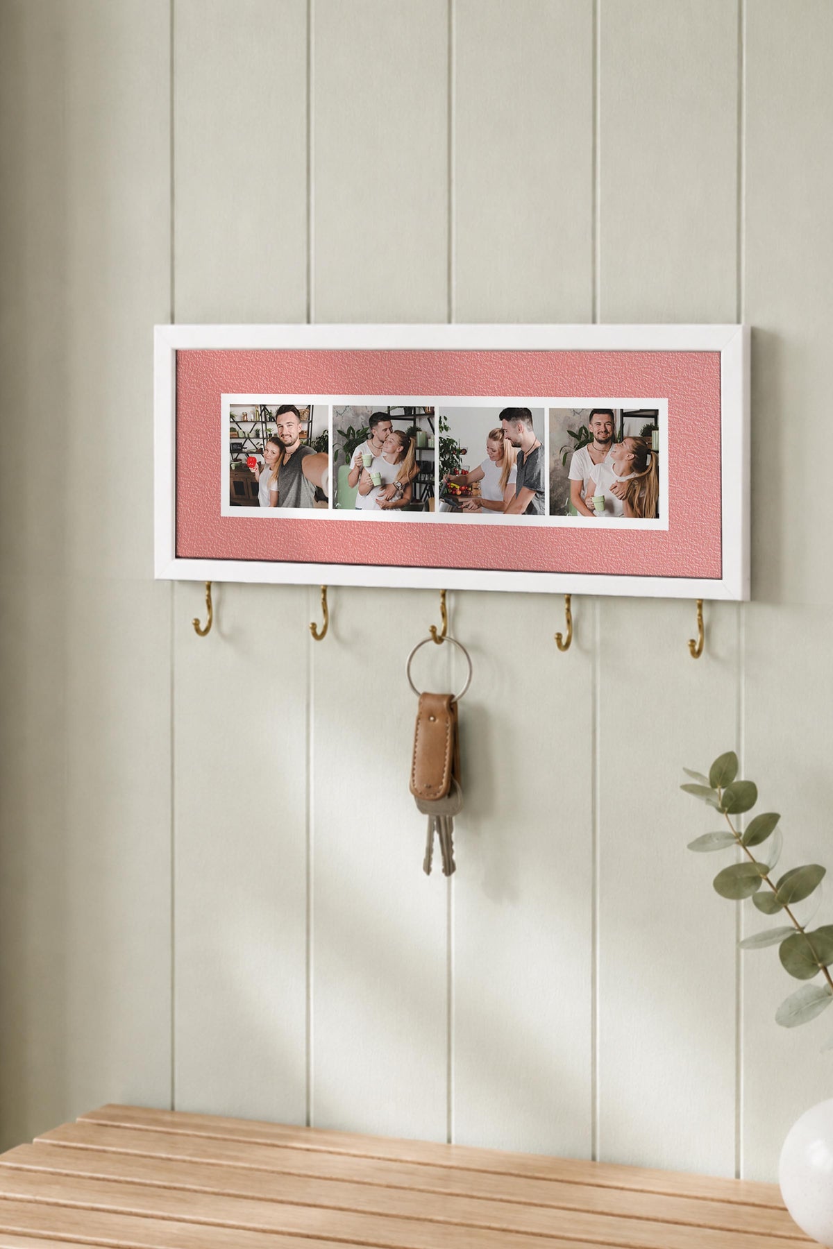 Kişiye Özel Tablo Anahtarlık, Photobooth Stili Beyaz Fotoğraf Çerçevesi, Vintage Duvar Dekoru