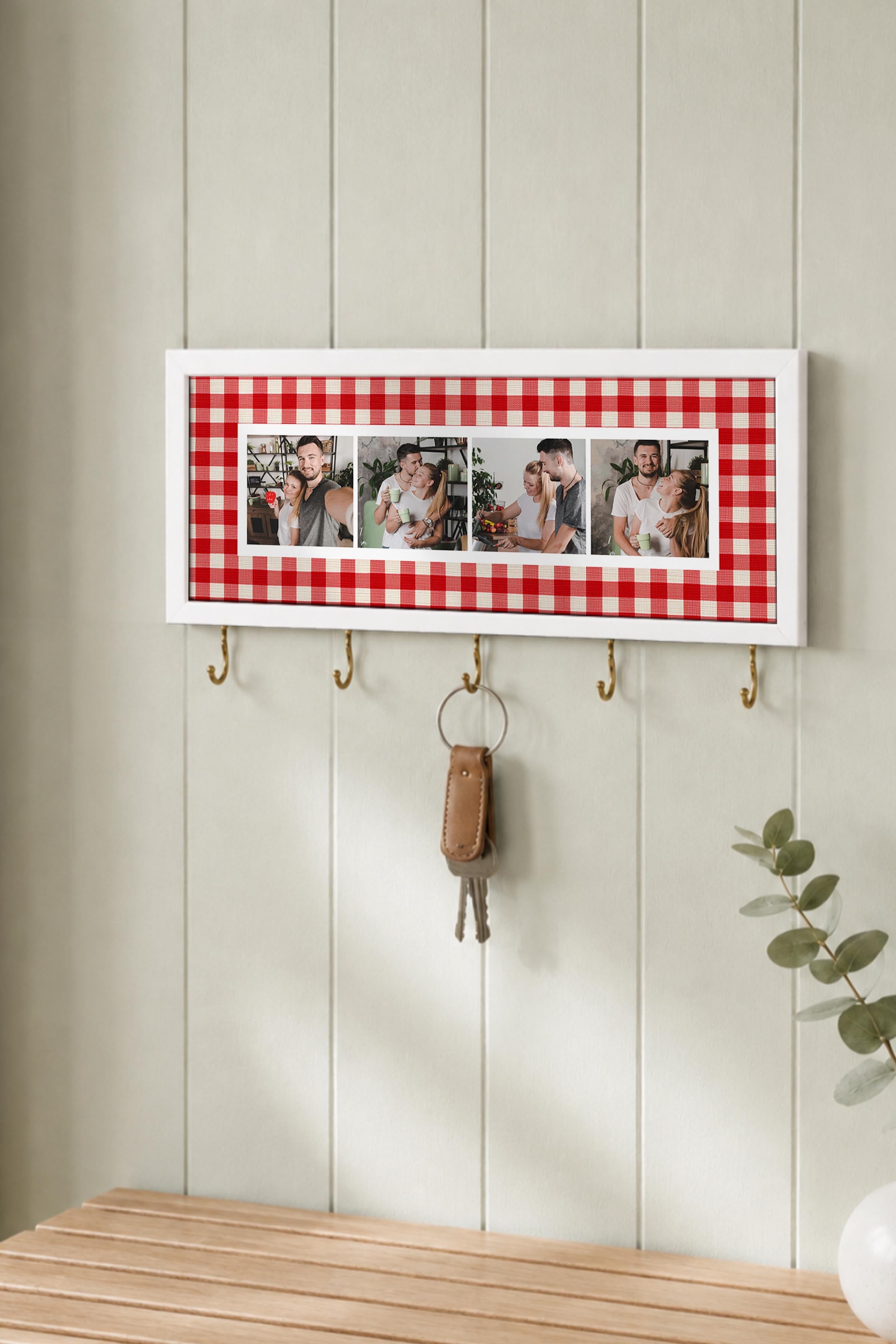 Kişiye Özel Tablo Anahtarlık, Photobooth Stili Beyaz Fotoğraf Çerçevesi, Vintage Duvar Dekoru