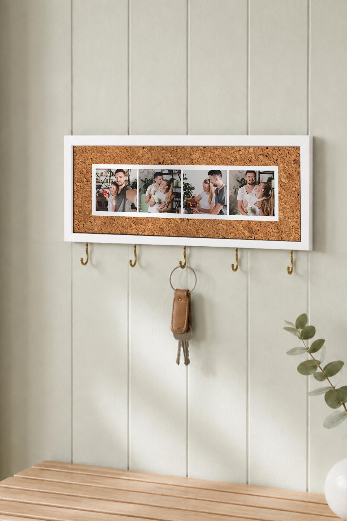 Kişiye Özel Tablo Anahtarlık, Photobooth Stili Beyaz Fotoğraf Çerçevesi, Vintage Duvar Dekoru