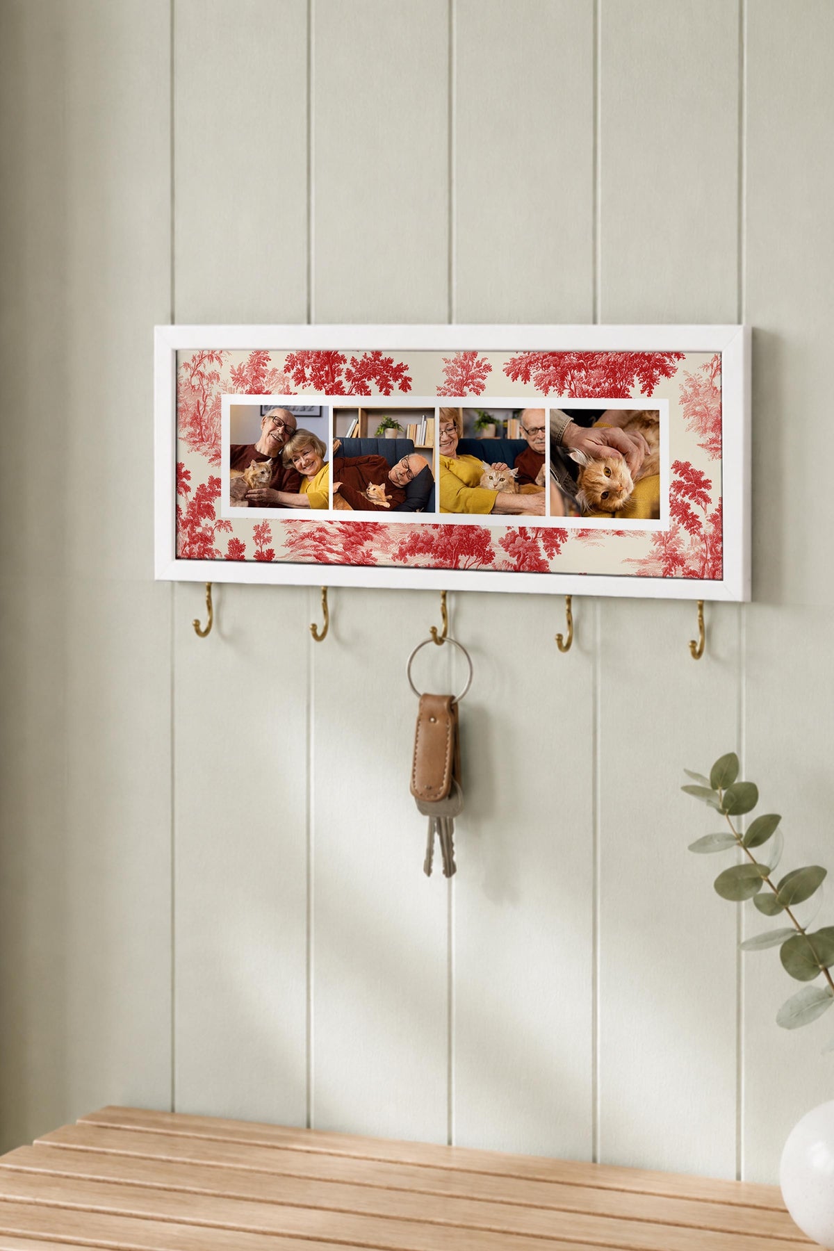 Kişiye Özel Tablo Anahtarlık, Photobooth Stili Beyaz Fotoğraf Çerçevesi, Vintage Duvar Dekoru