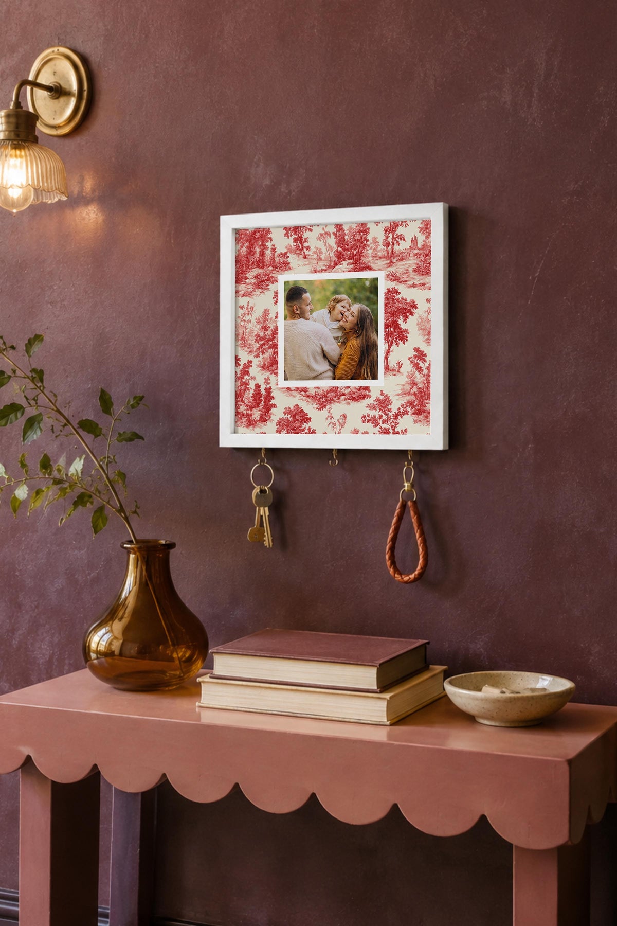 Kişiye Özel Tablo Anahtarlık, Photobooth Stili Beyaz Fotoğraf Çerçevesi, Vintage Duvar Dekoru