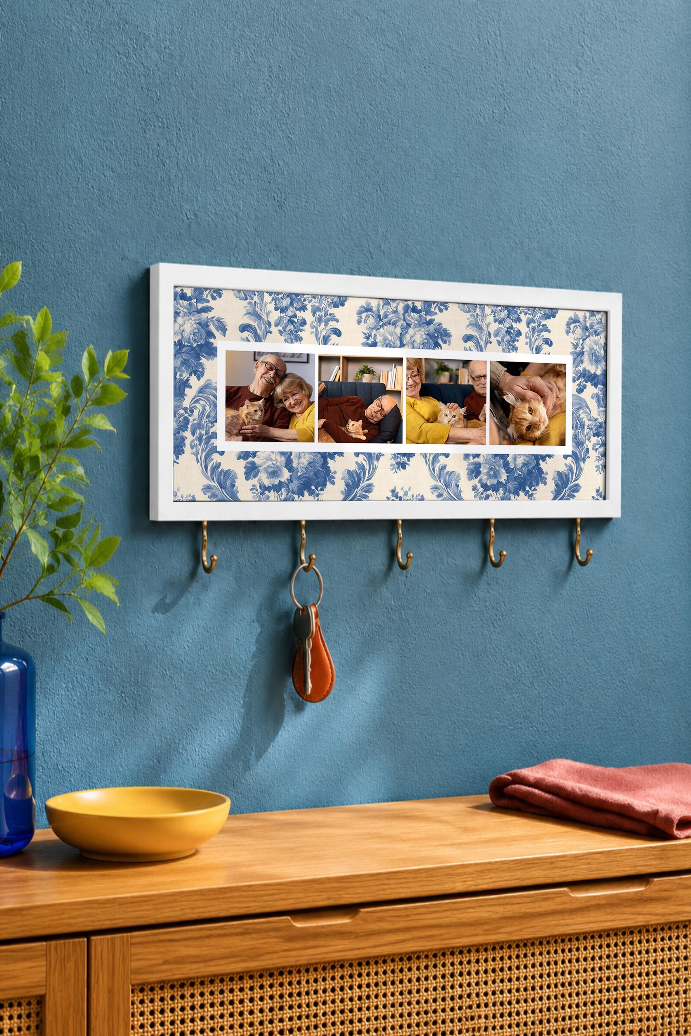 Kişiye Özel Tablo Anahtarlık, Photobooth Stili Beyaz Fotoğraf Çerçevesi, Vintage Duvar Dekoru