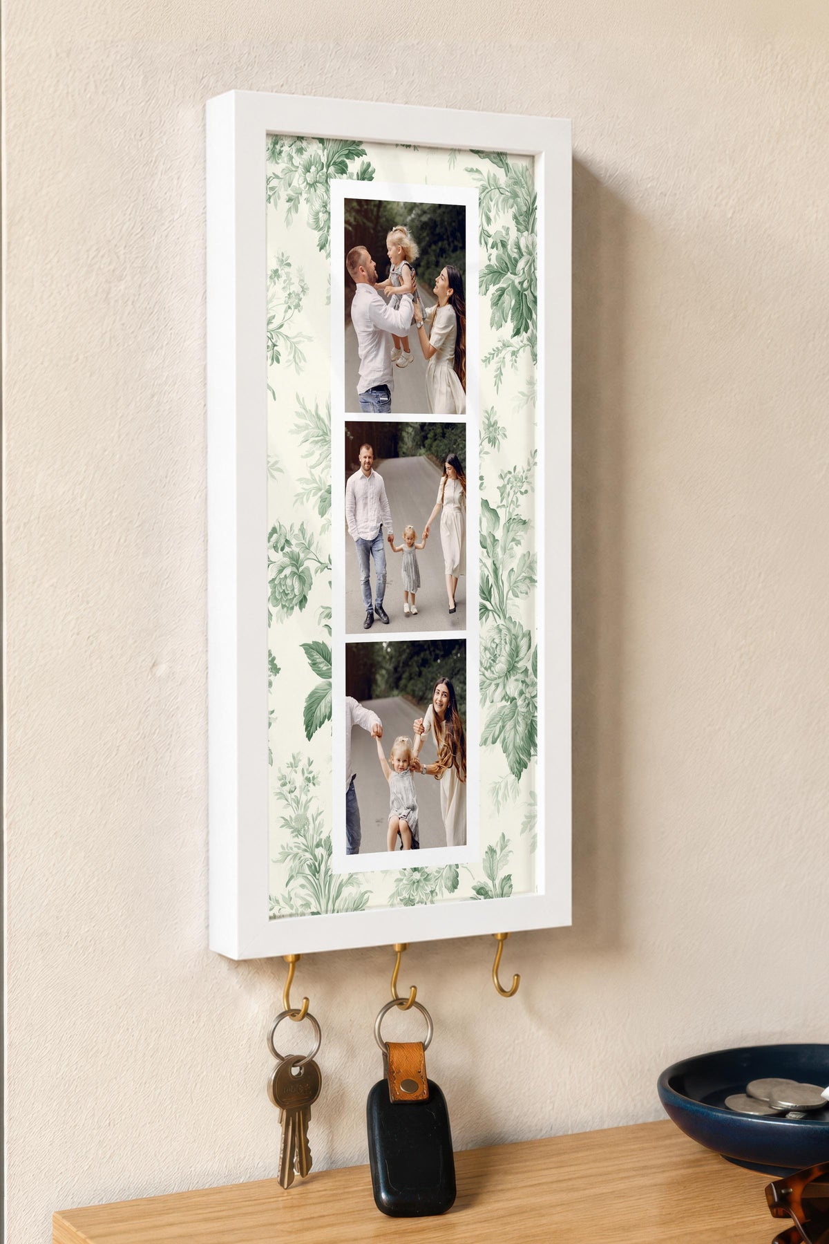 Kişiye Özel Tablo Anahtarlık, Photobooth Stili Beyaz Fotoğraf Çerçevesi, Vintage Duvar Dekoru