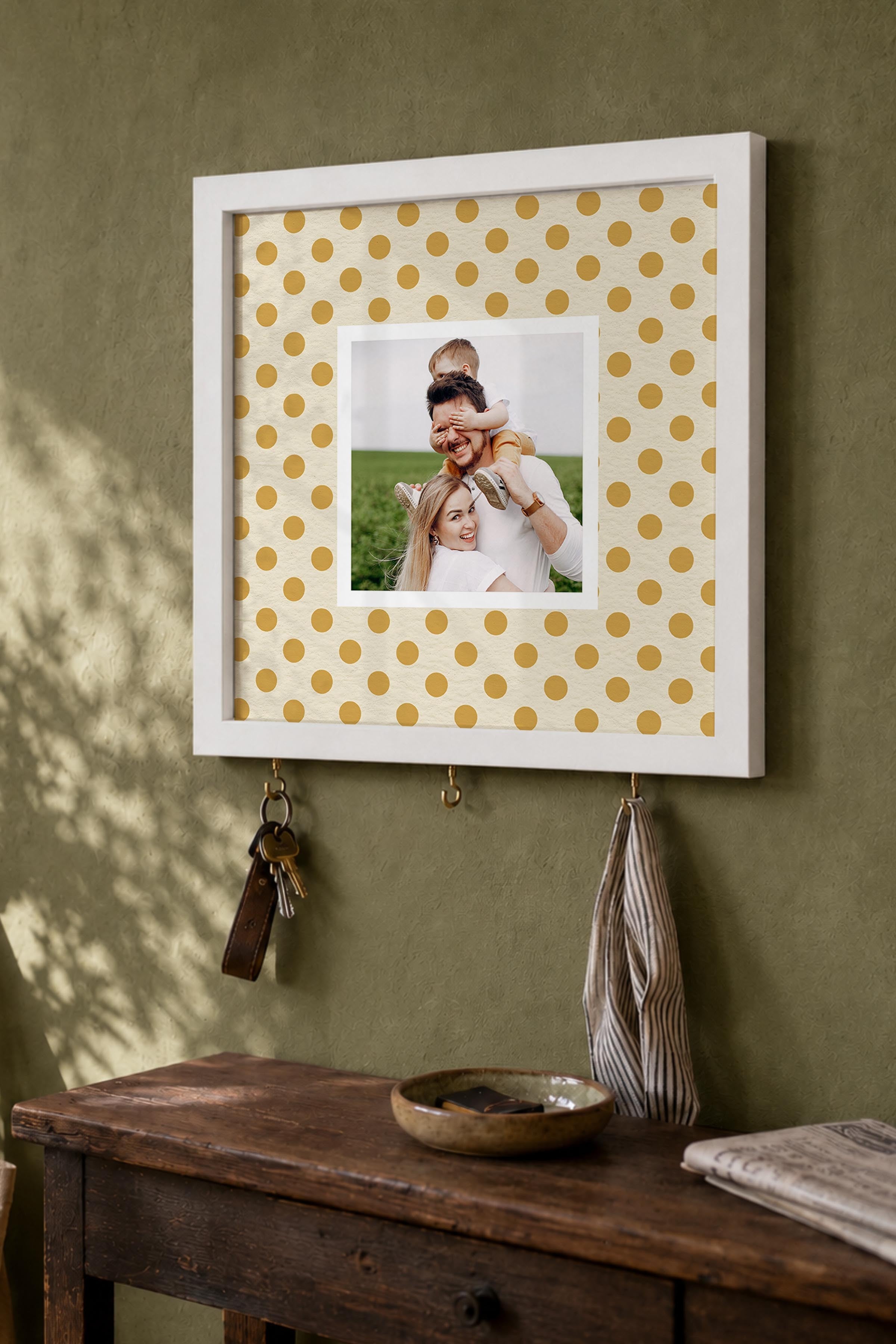 Kişiye Özel Tablo Anahtarlık, Photobooth Stili Beyaz Fotoğraf Çerçevesi, Vintage Duvar Dekoru