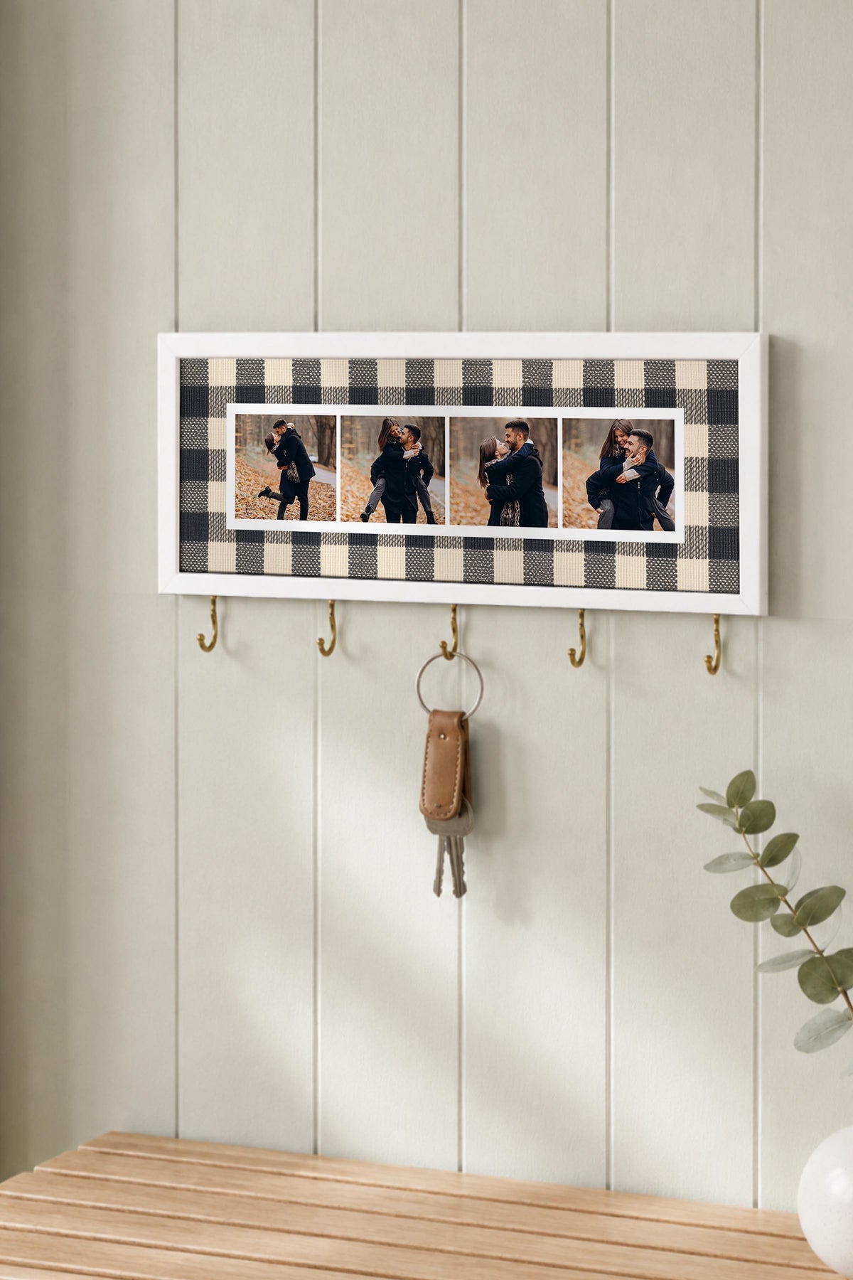 Kişiye Özel Tablo Anahtarlık, Photobooth Stili Beyaz Fotoğraf Çerçevesi, Vintage Duvar Dekoru