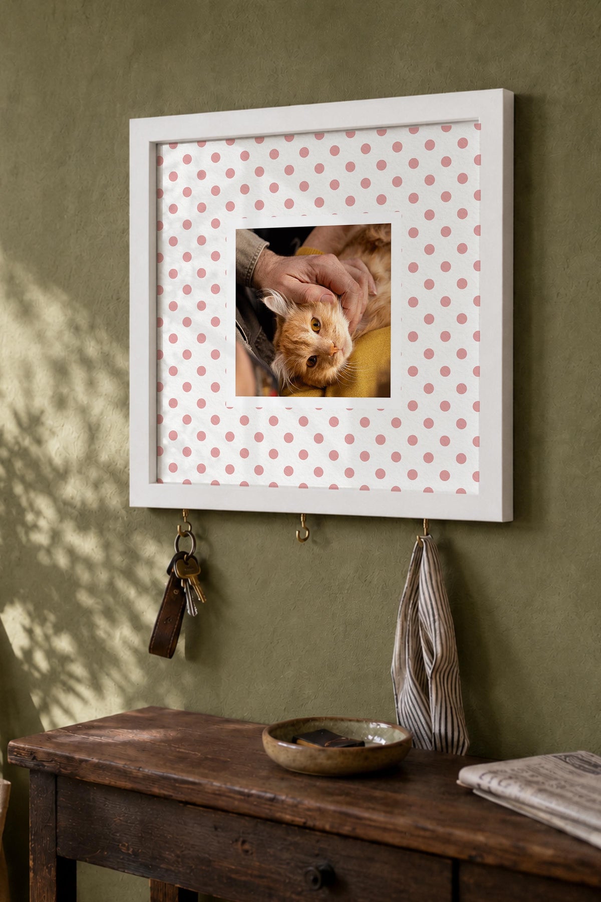 Kişiye Özel Tablo Anahtarlık, Photobooth Stili Beyaz Fotoğraf Çerçevesi, Vintage Duvar Dekoru