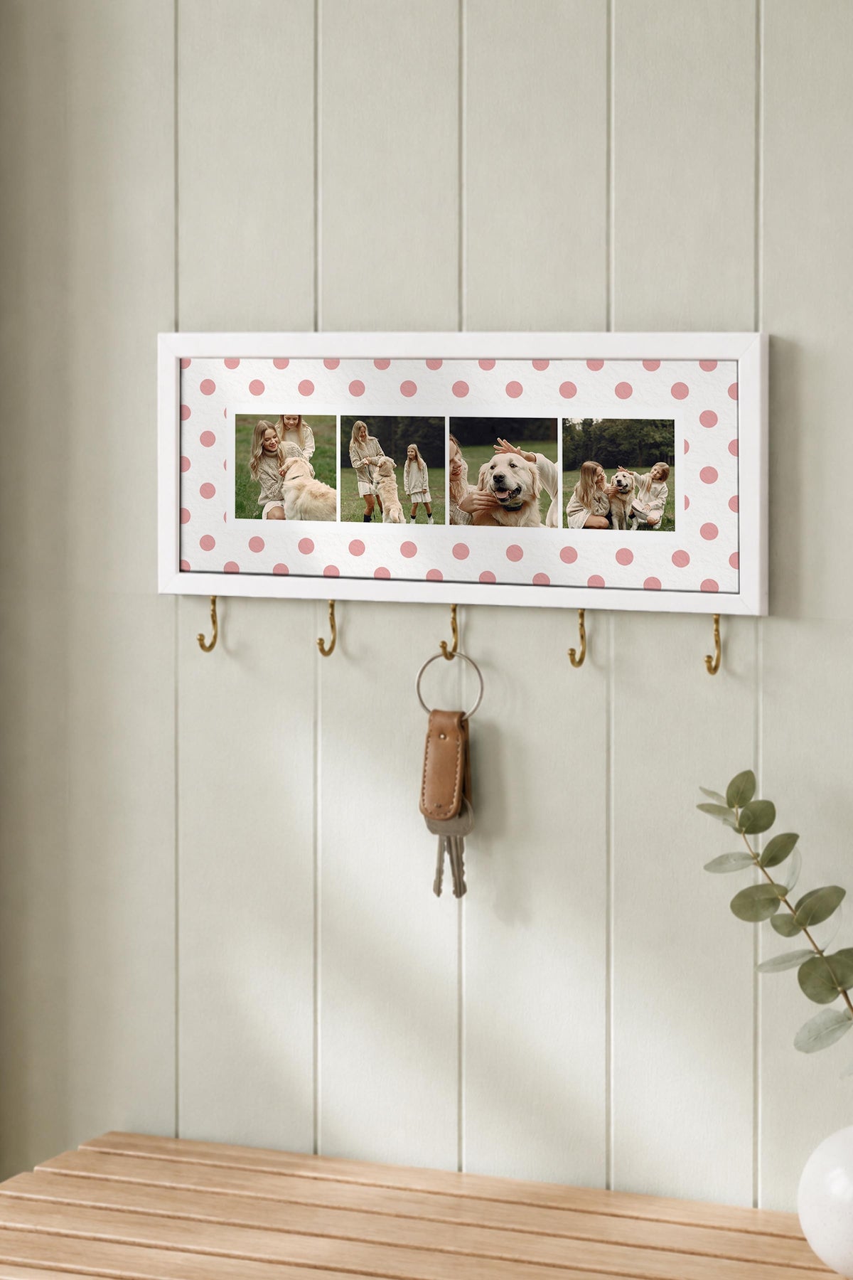 Kişiye Özel Tablo Anahtarlık, Photobooth Stili Beyaz Fotoğraf Çerçevesi, Vintage Duvar Dekoru