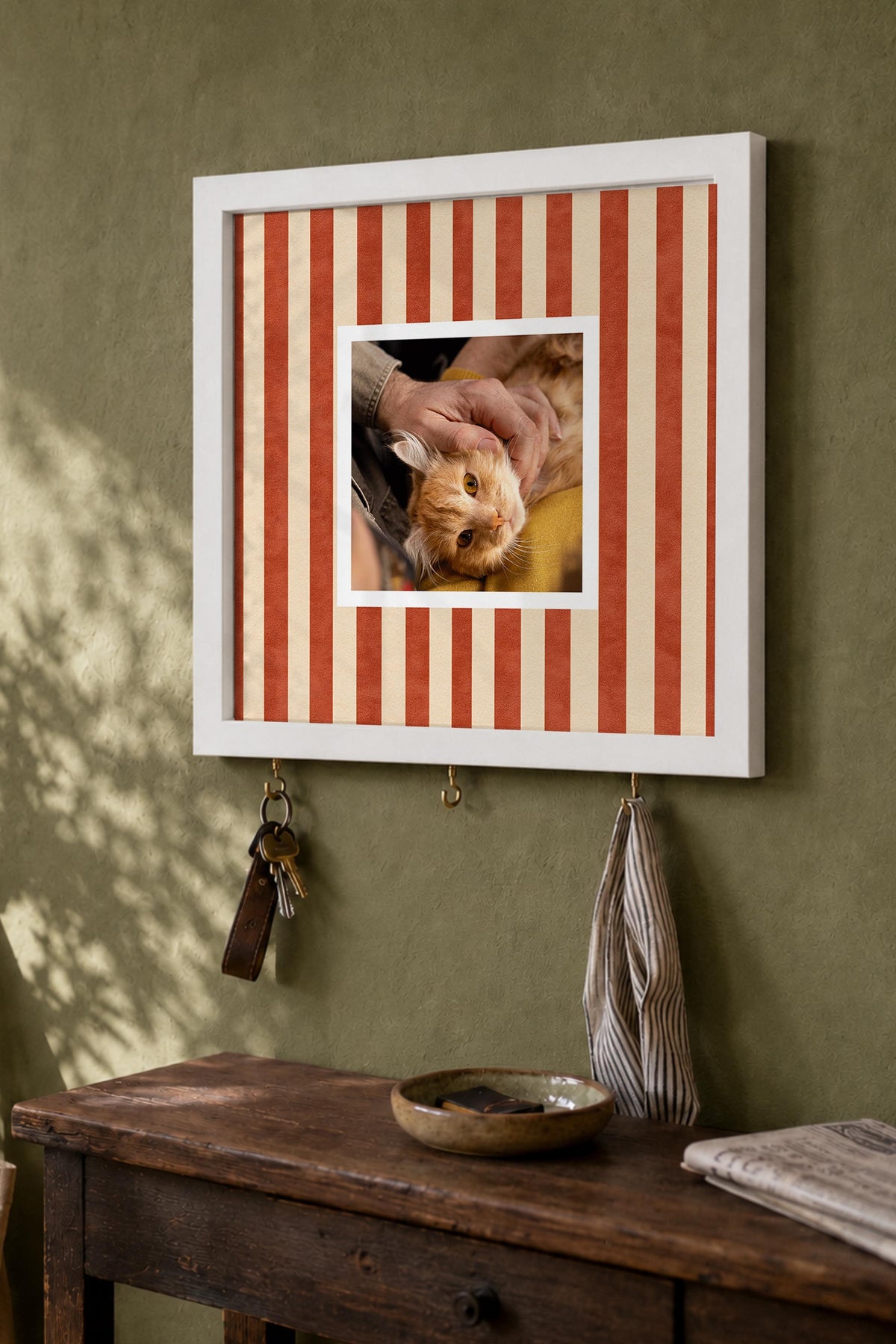 Kişiye Özel Tablo Anahtarlık, Photobooth Stili Beyaz Fotoğraf Çerçevesi, Vintage Duvar Dekoru