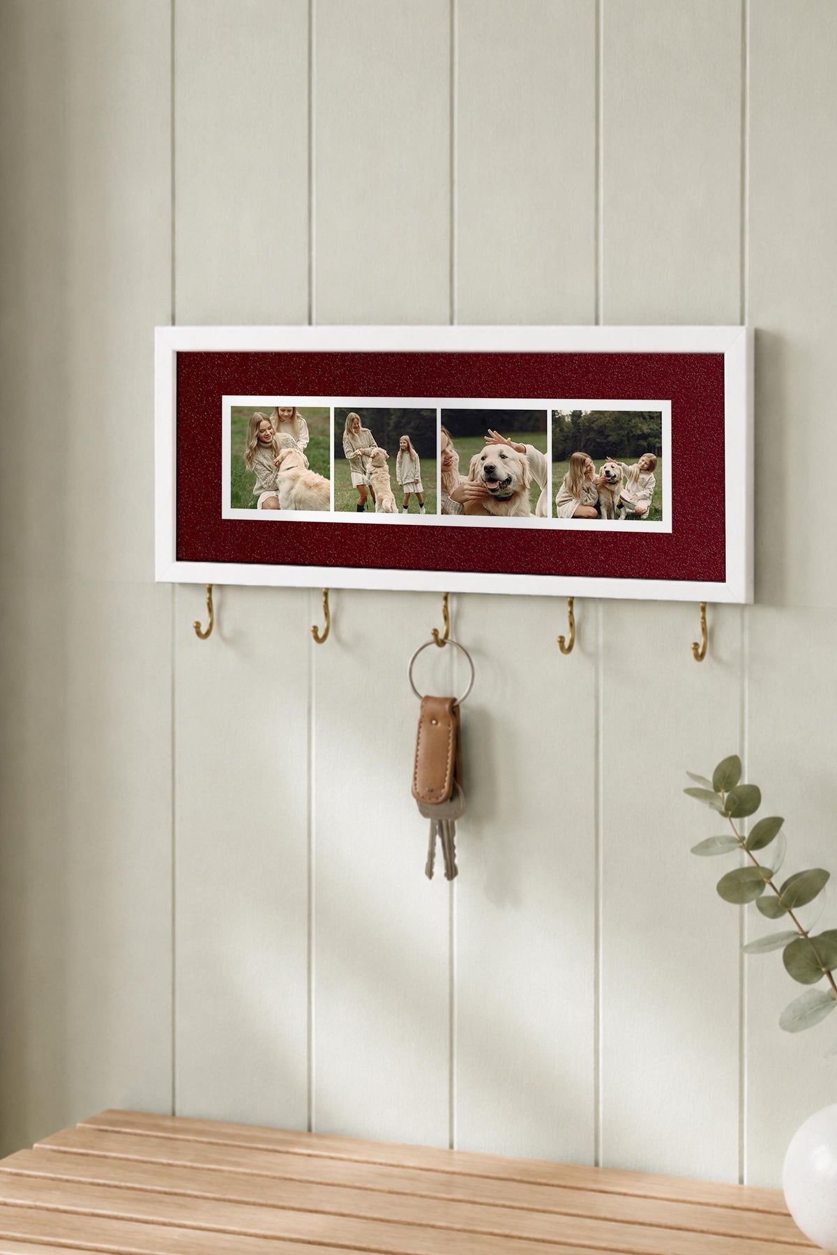 Kişiye Özel Tablo Anahtarlık, Photobooth Stili Beyaz Fotoğraf Çerçevesi, Vintage Duvar Dekoru
