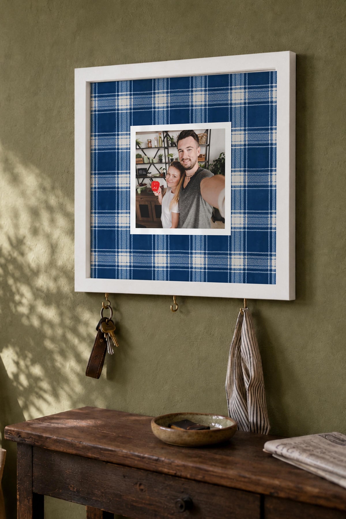 Kişiye Özel Tablo Anahtarlık, Photobooth Stili Beyaz Fotoğraf Çerçevesi, Vintage Duvar Dekoru