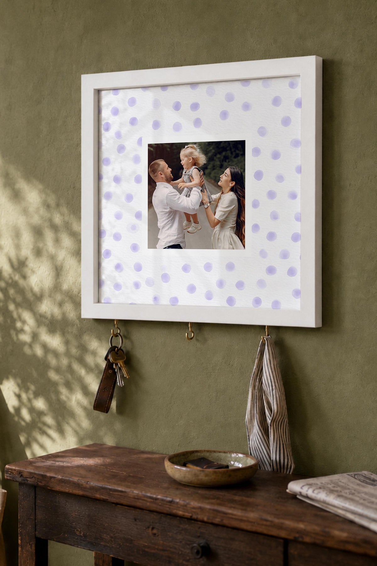 Kişiye Özel Tablo Anahtarlık, Photobooth Stili Beyaz Fotoğraf Çerçevesi, Vintage Duvar Dekoru